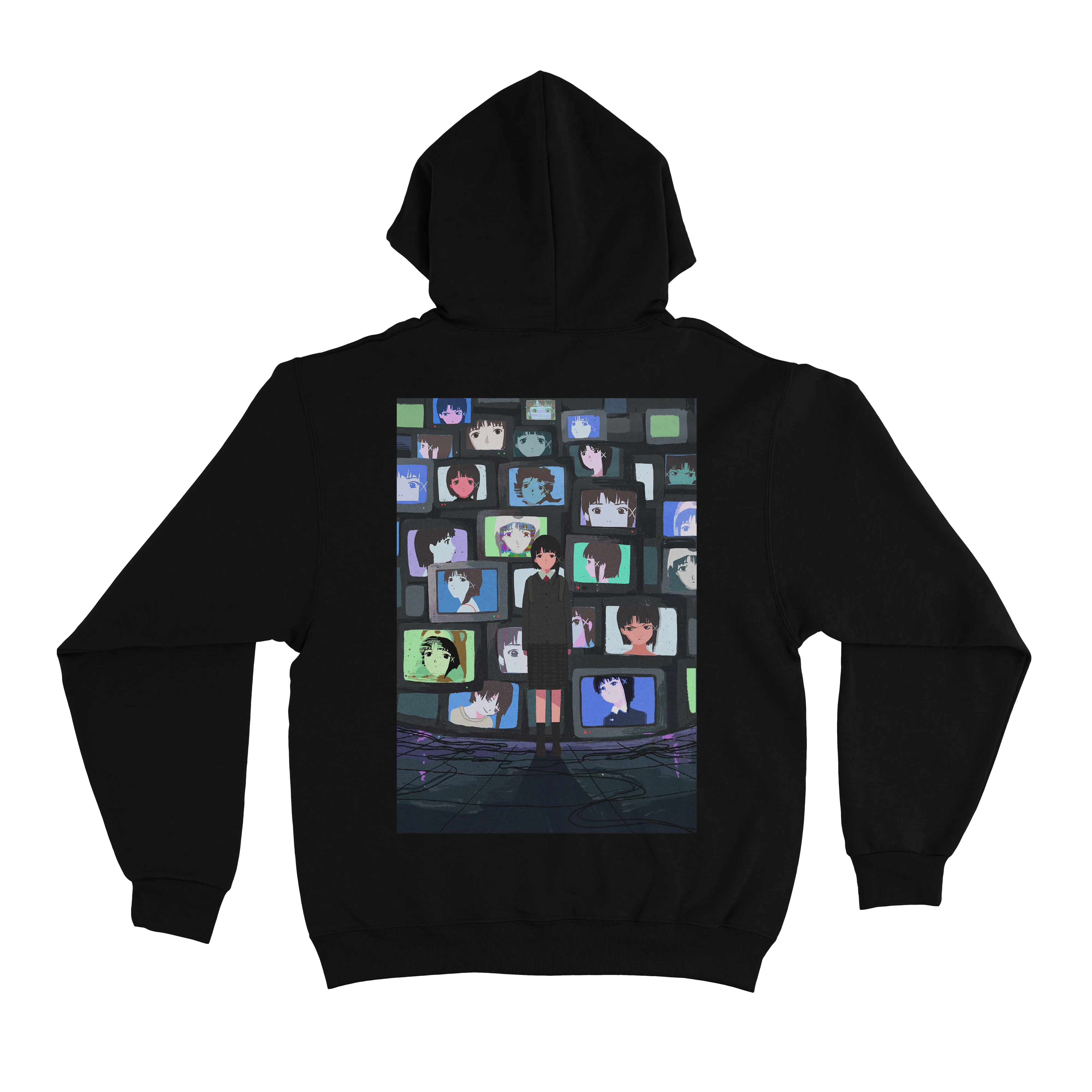 "Lain" Basic Hoodie Black