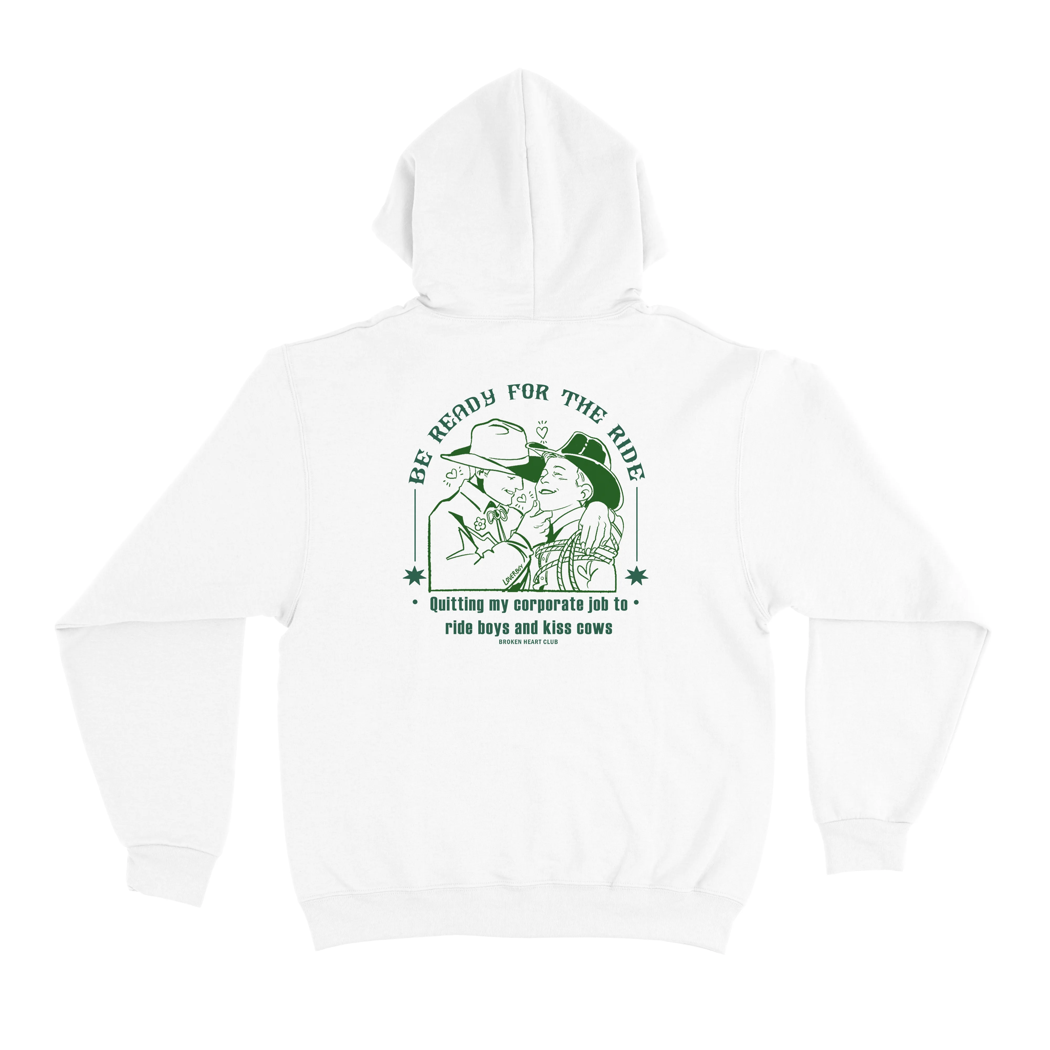"Lasso Green" Basic Hoodie White