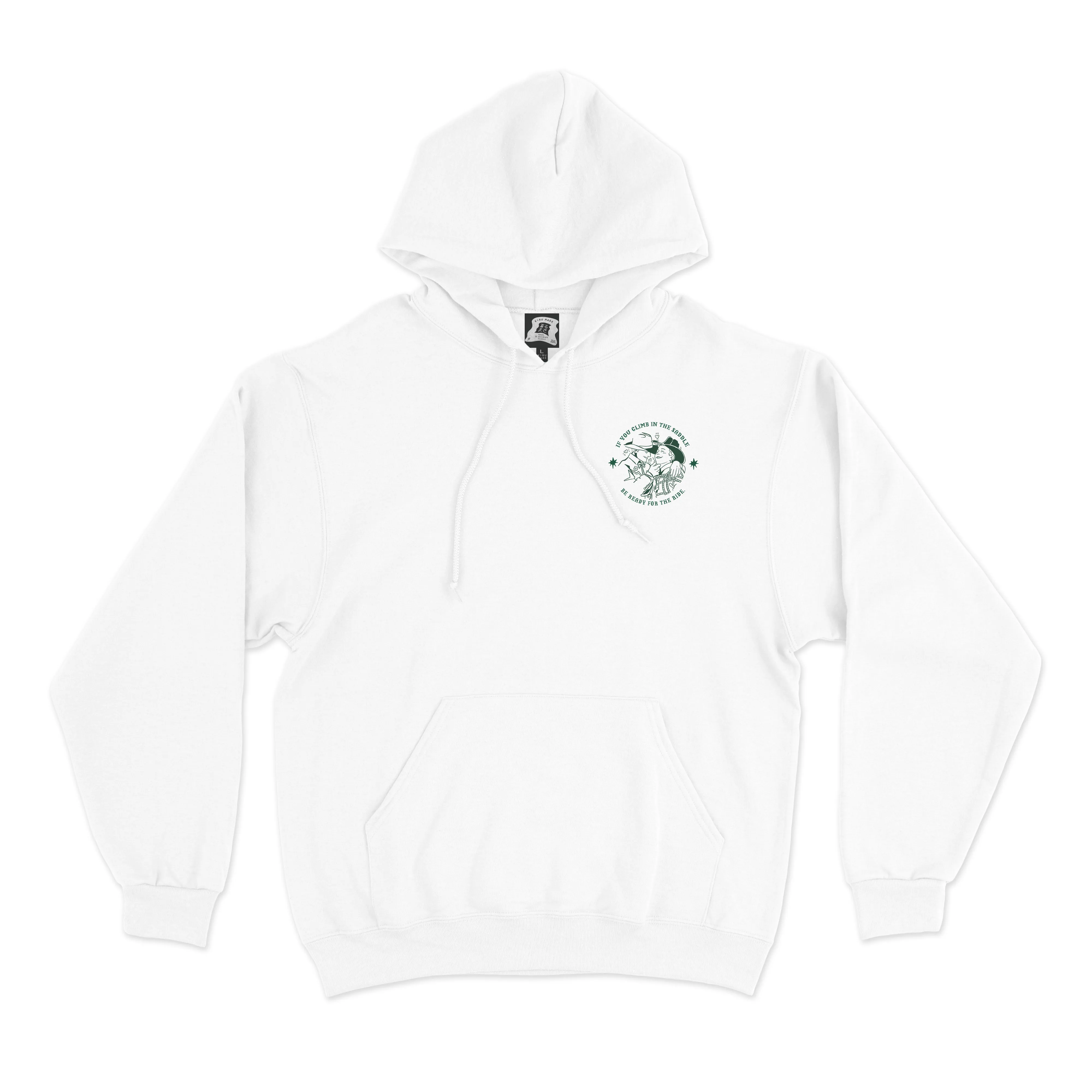 "Lasso Green" Basic Hoodie White