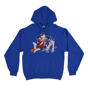"Listening Party" Basic Hoodie White/Cobalt Blue/Black