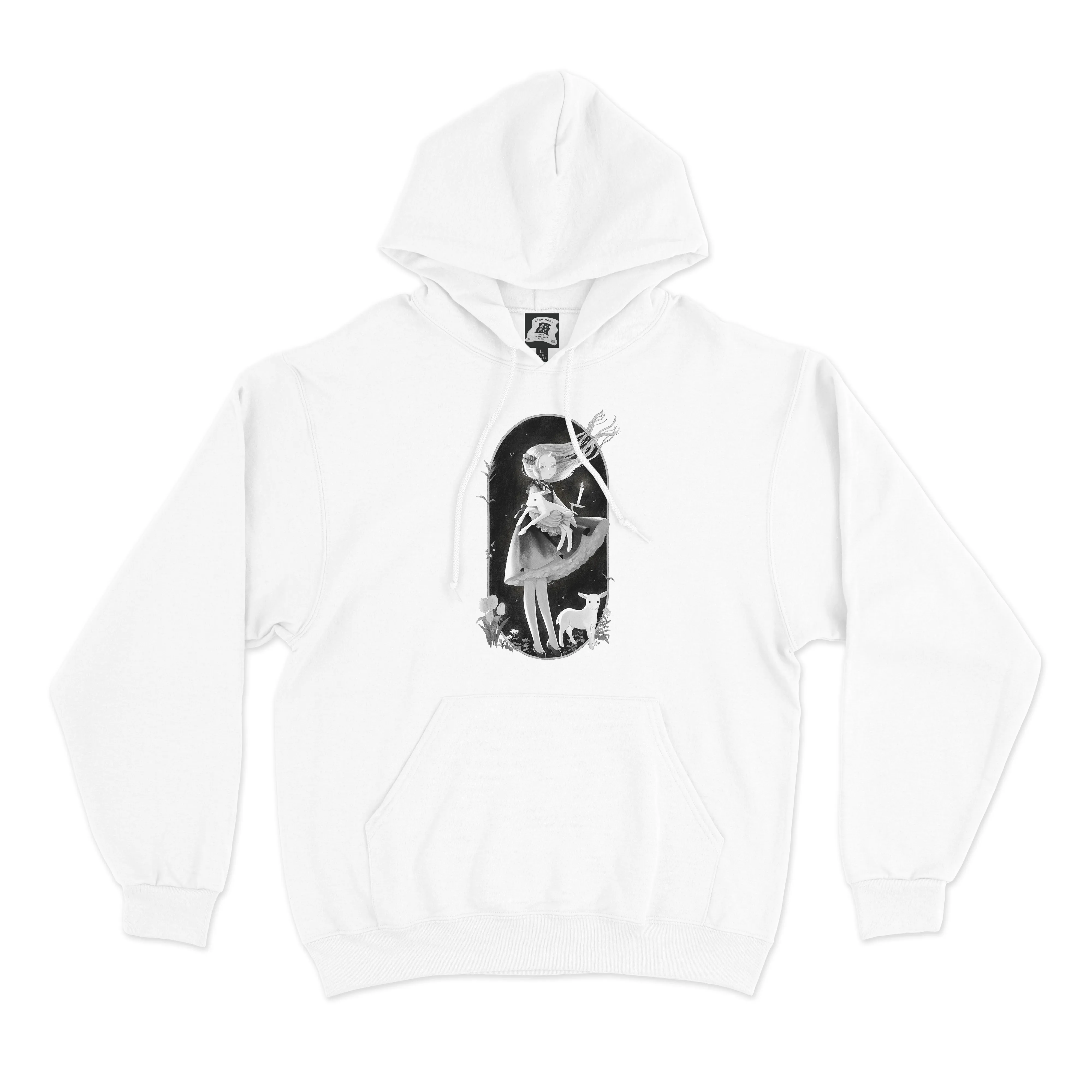 "Little Lamb" Basic Hoodie White