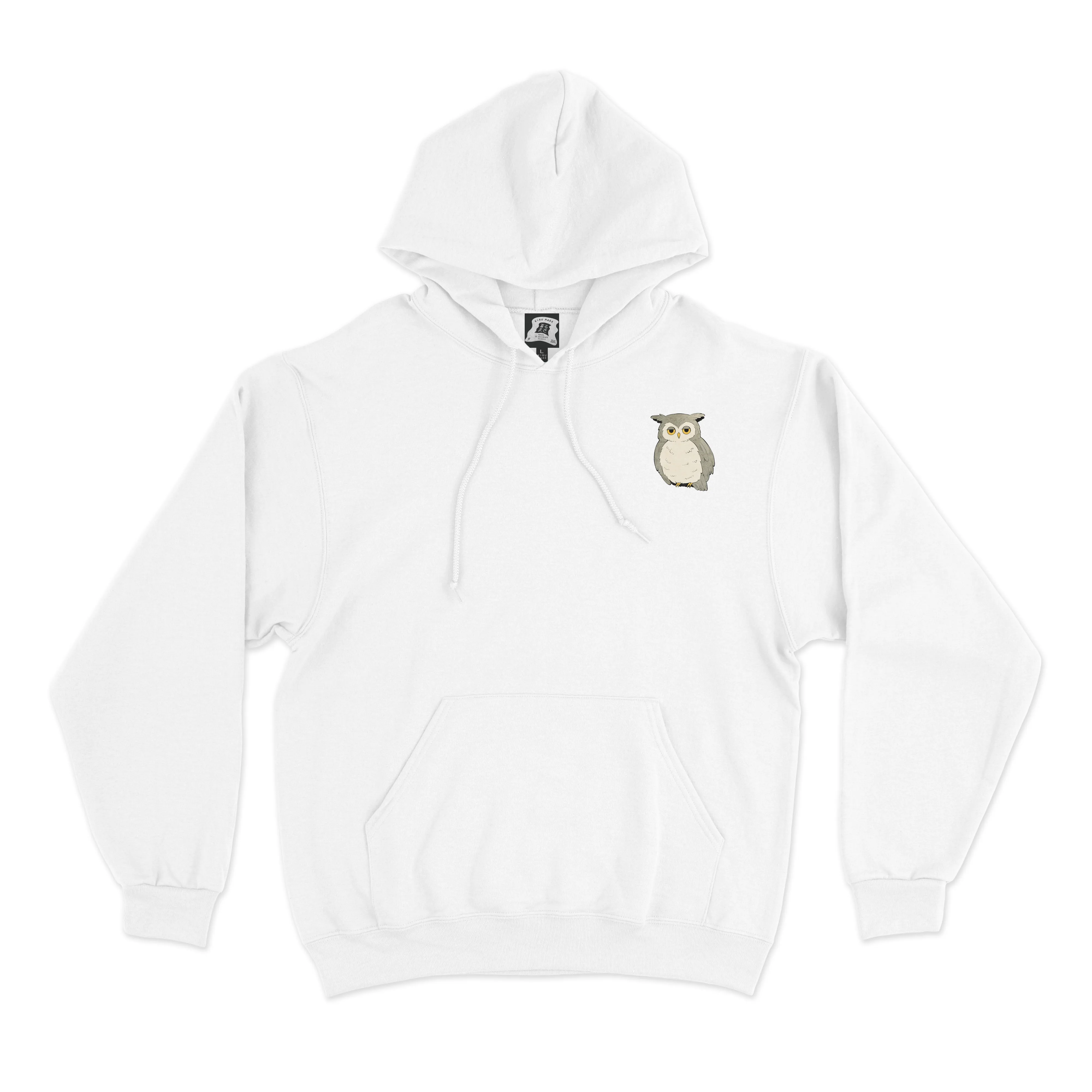 "Owl" Basic Hoodie White/Black