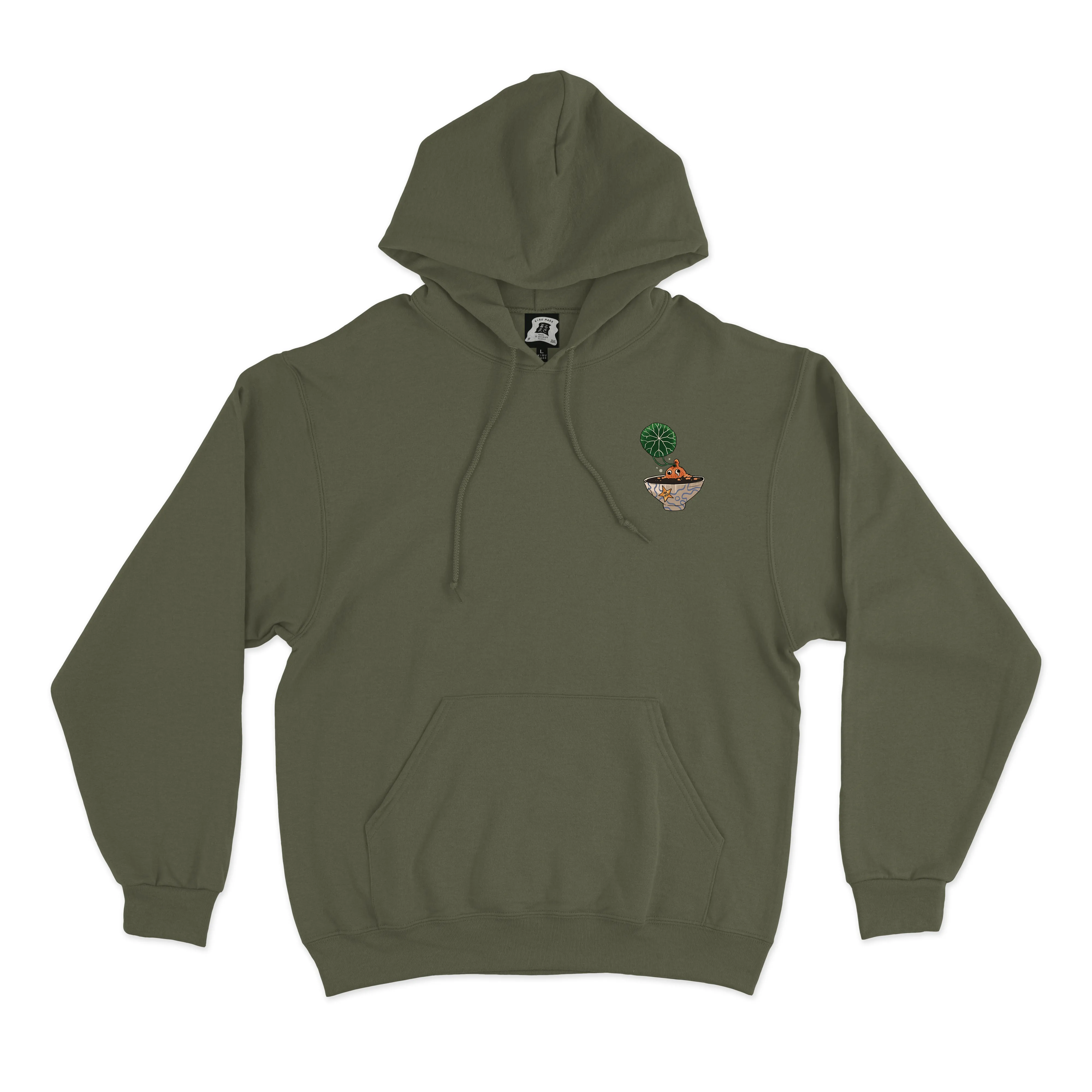 "Plants dad" Basic Hoodie Black/Green