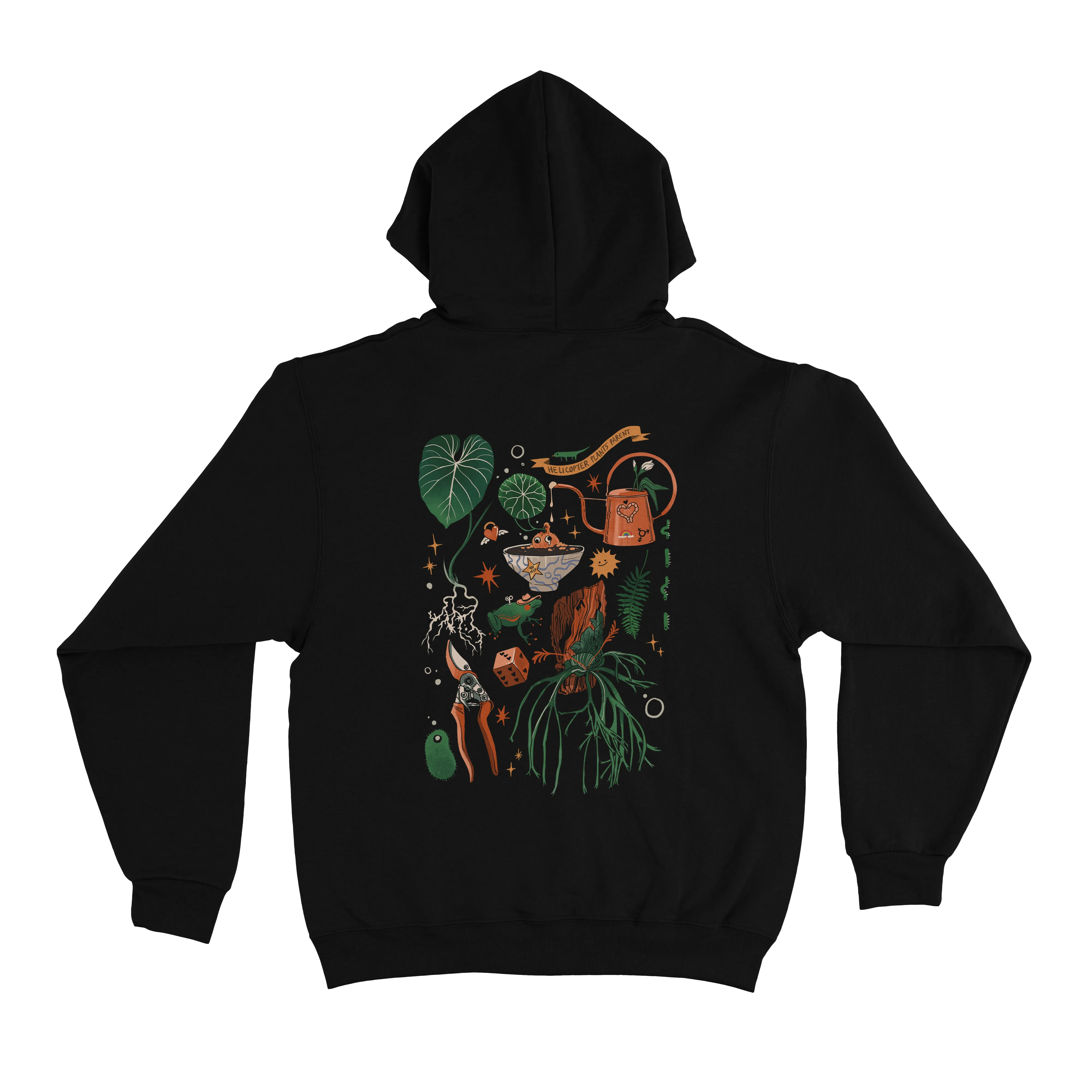 "Plants dad" Basic Hoodie Black/Green