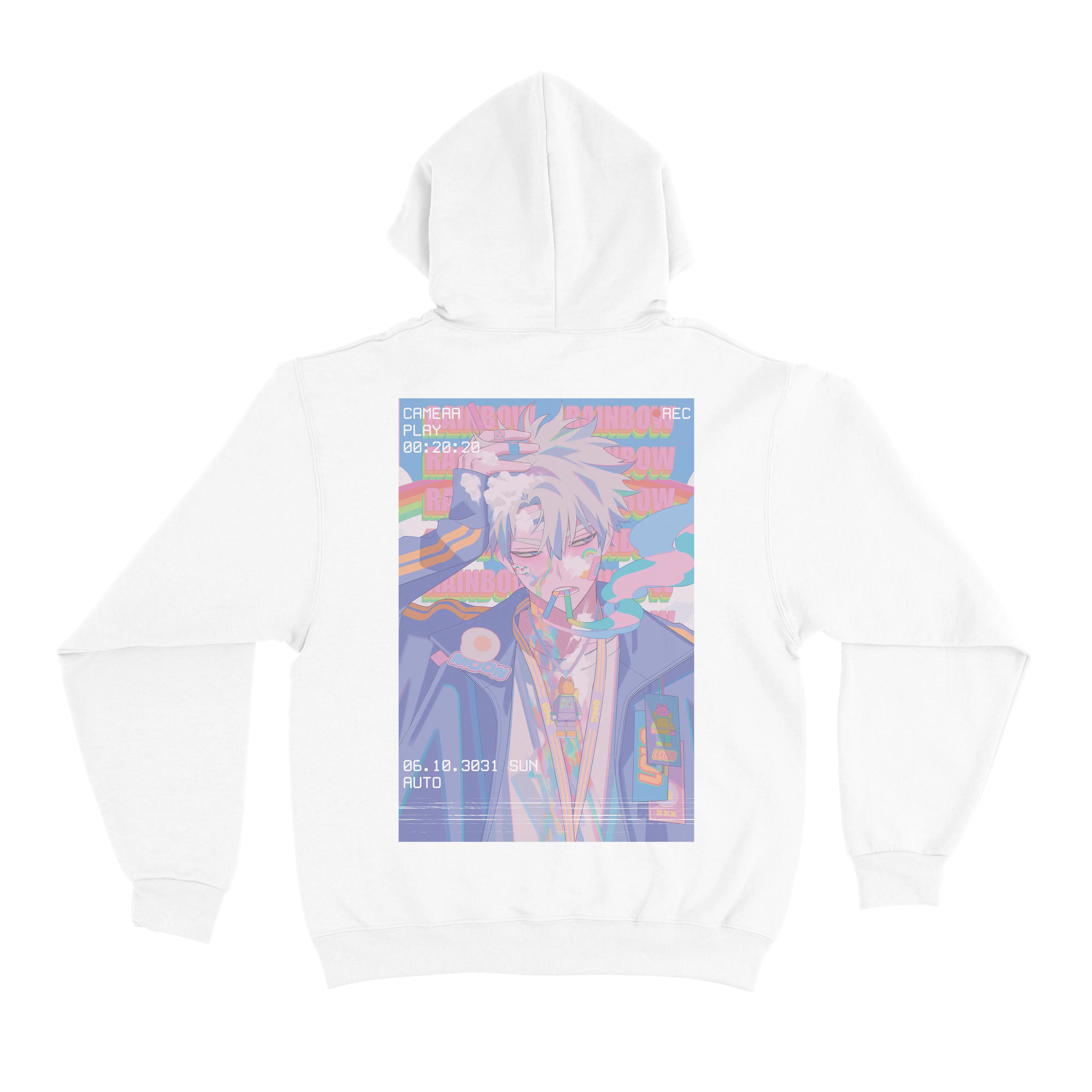"Rainbow" Basic Hoodie White/Black