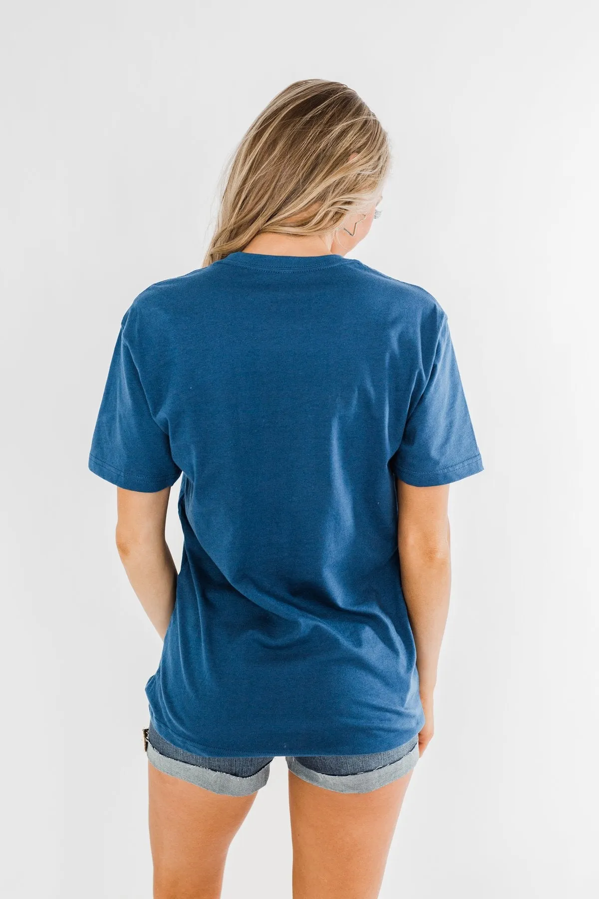 "Small Town USA" Graphic Tee- Soft Navy