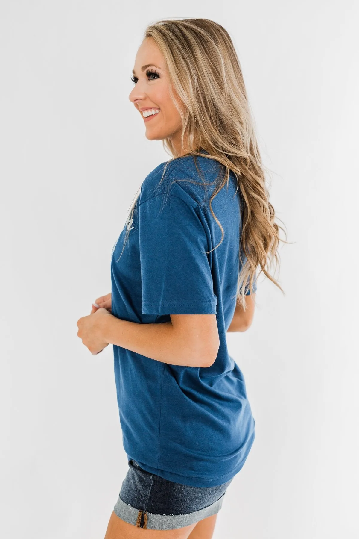 "Small Town USA" Graphic Tee- Soft Navy