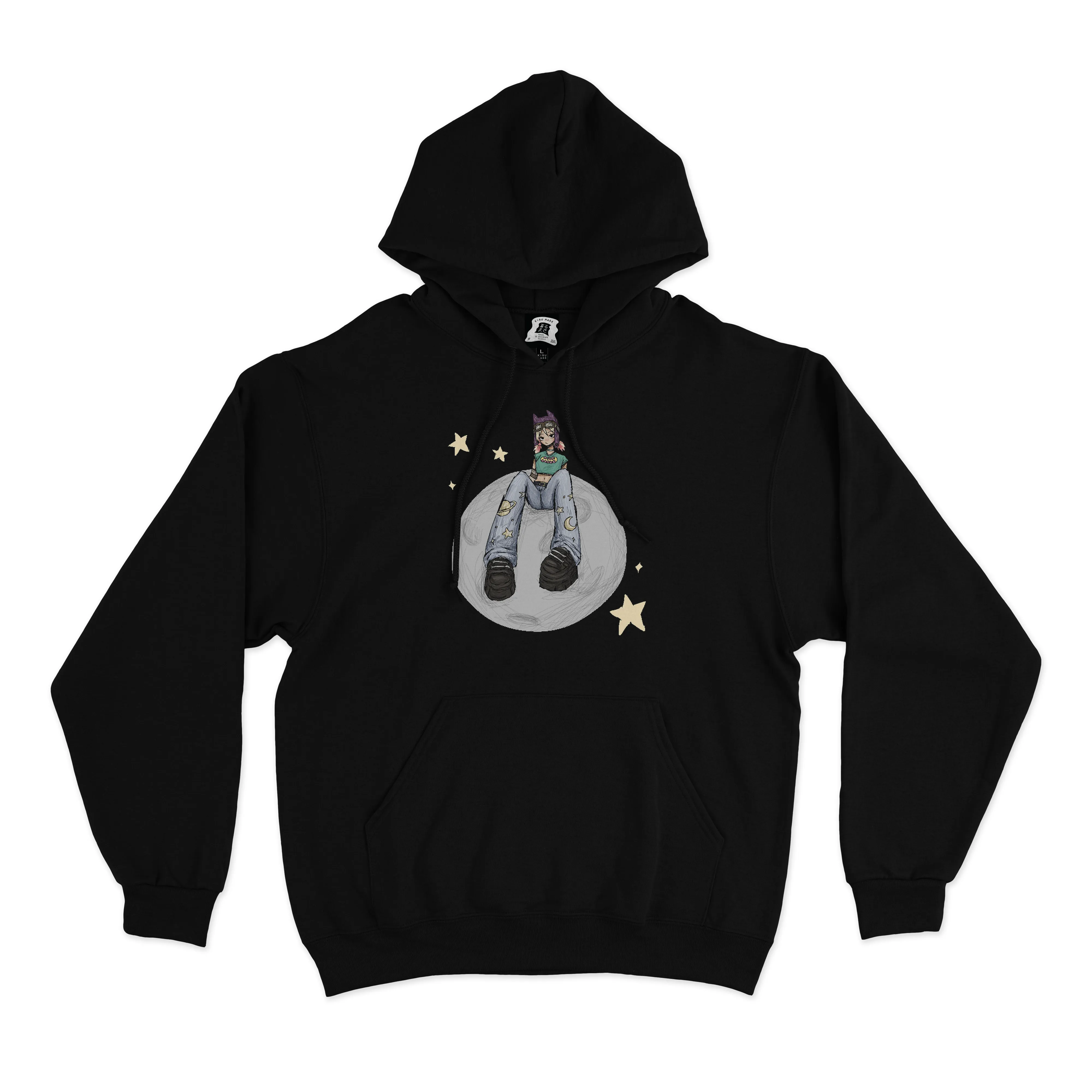 "Space Girl" Basic Hoodie White