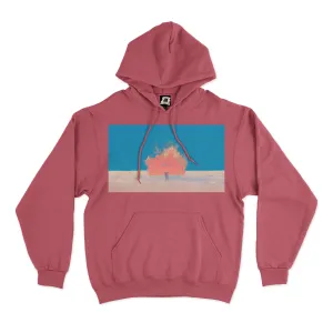 "The Burning House" Basic Hoodie White/Pink