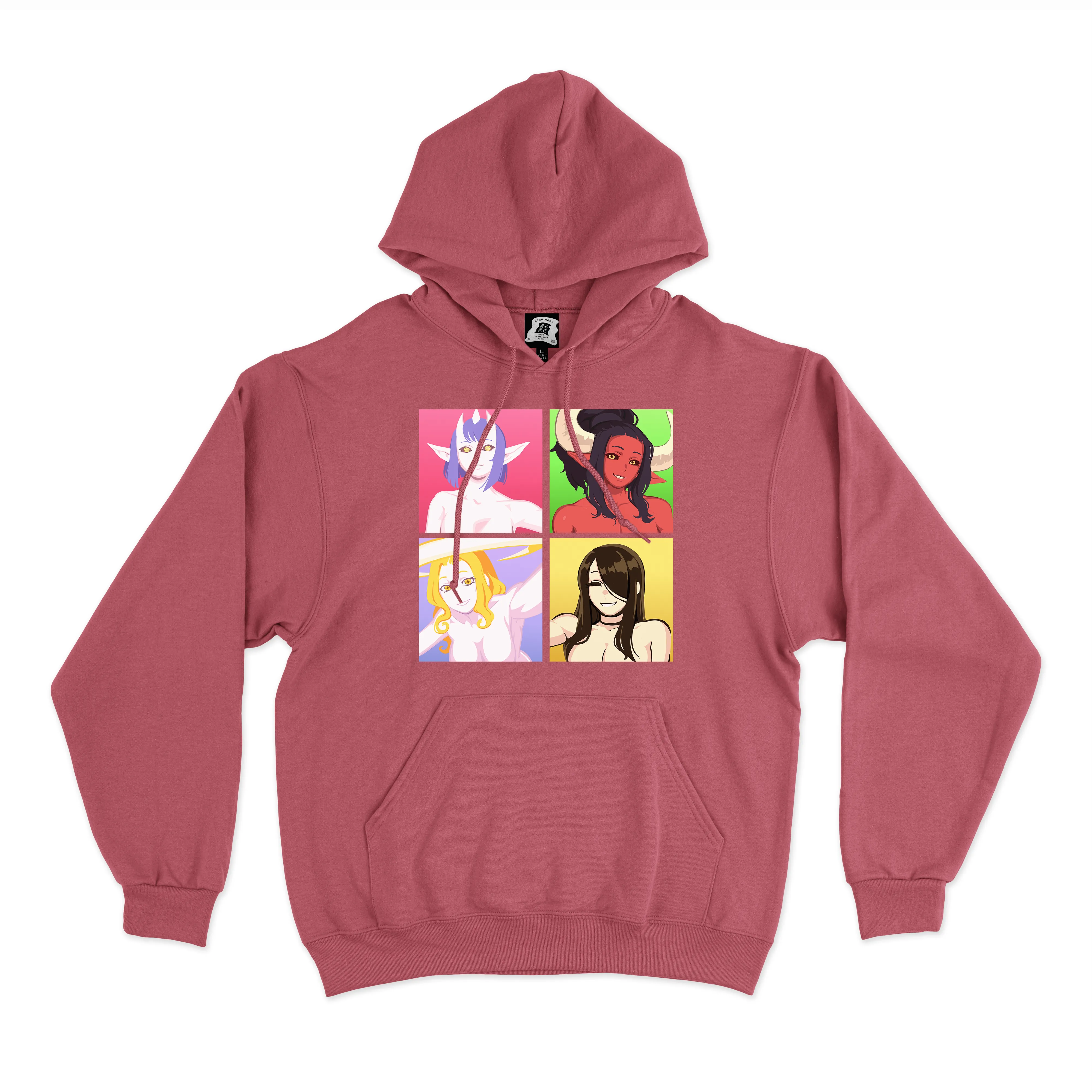 "The Girls" Basic Hoodie White/Salmon Pink
