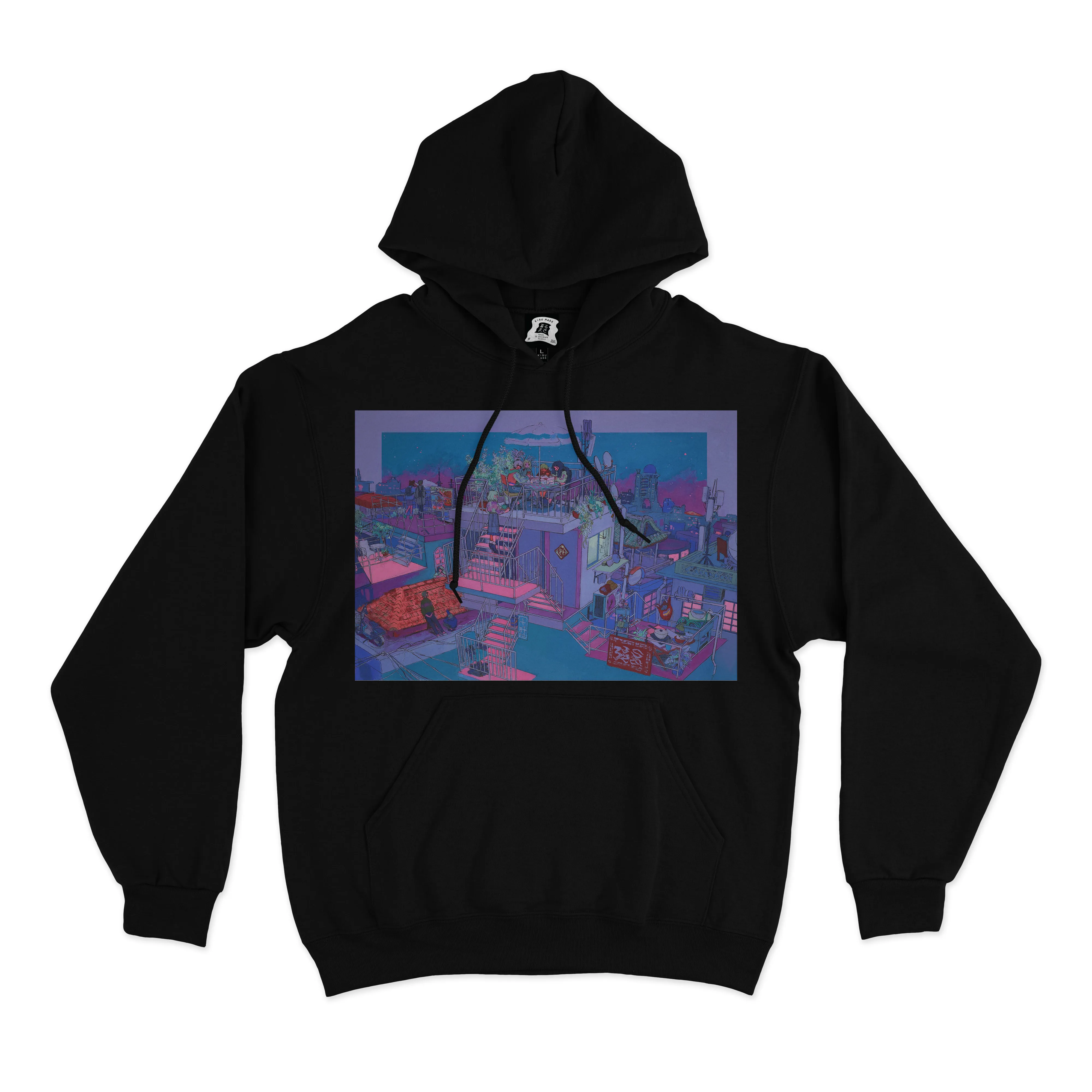 "The Night Is Still Young" Basic Hoodie Black