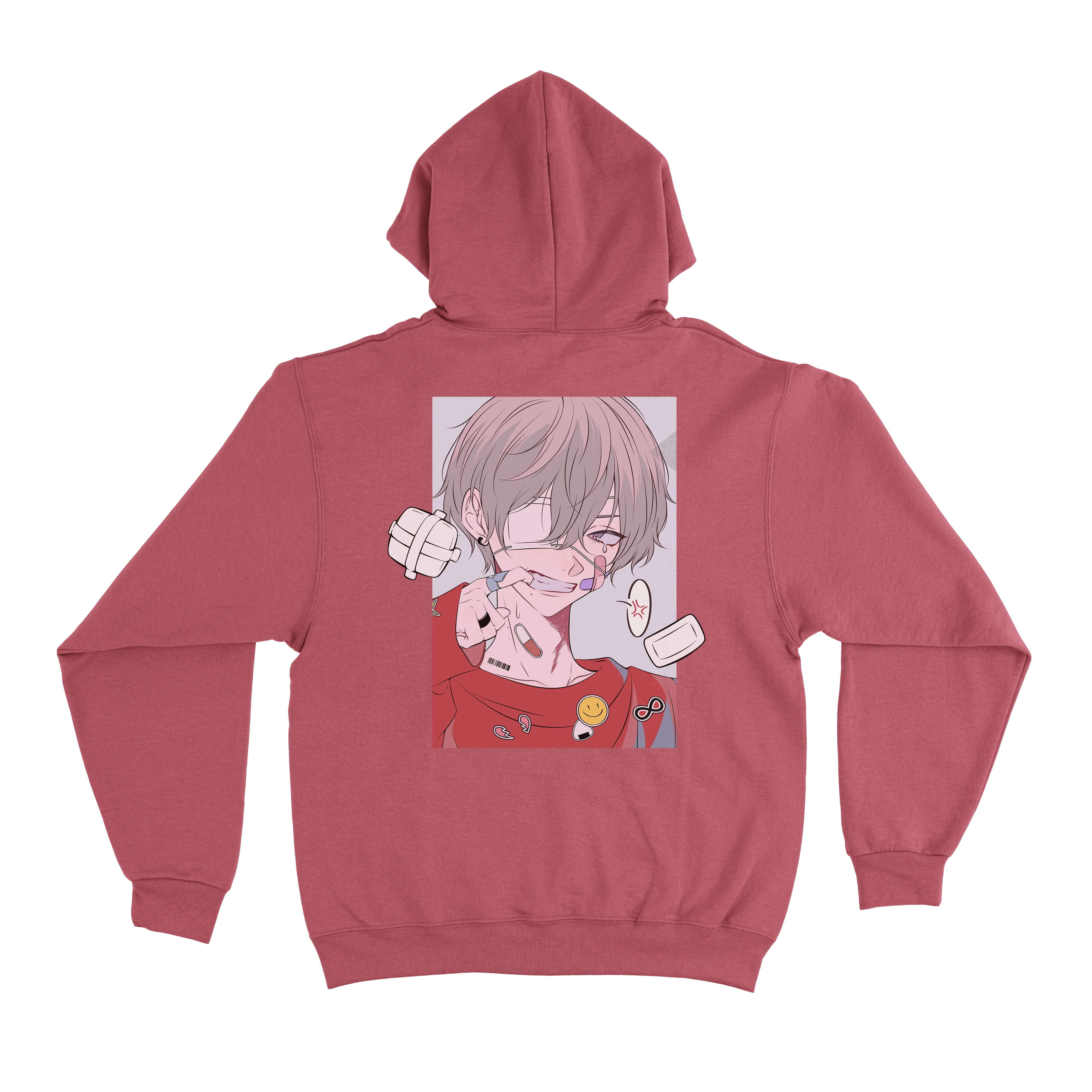 "Vapor" Basic Hoodie White/Pink