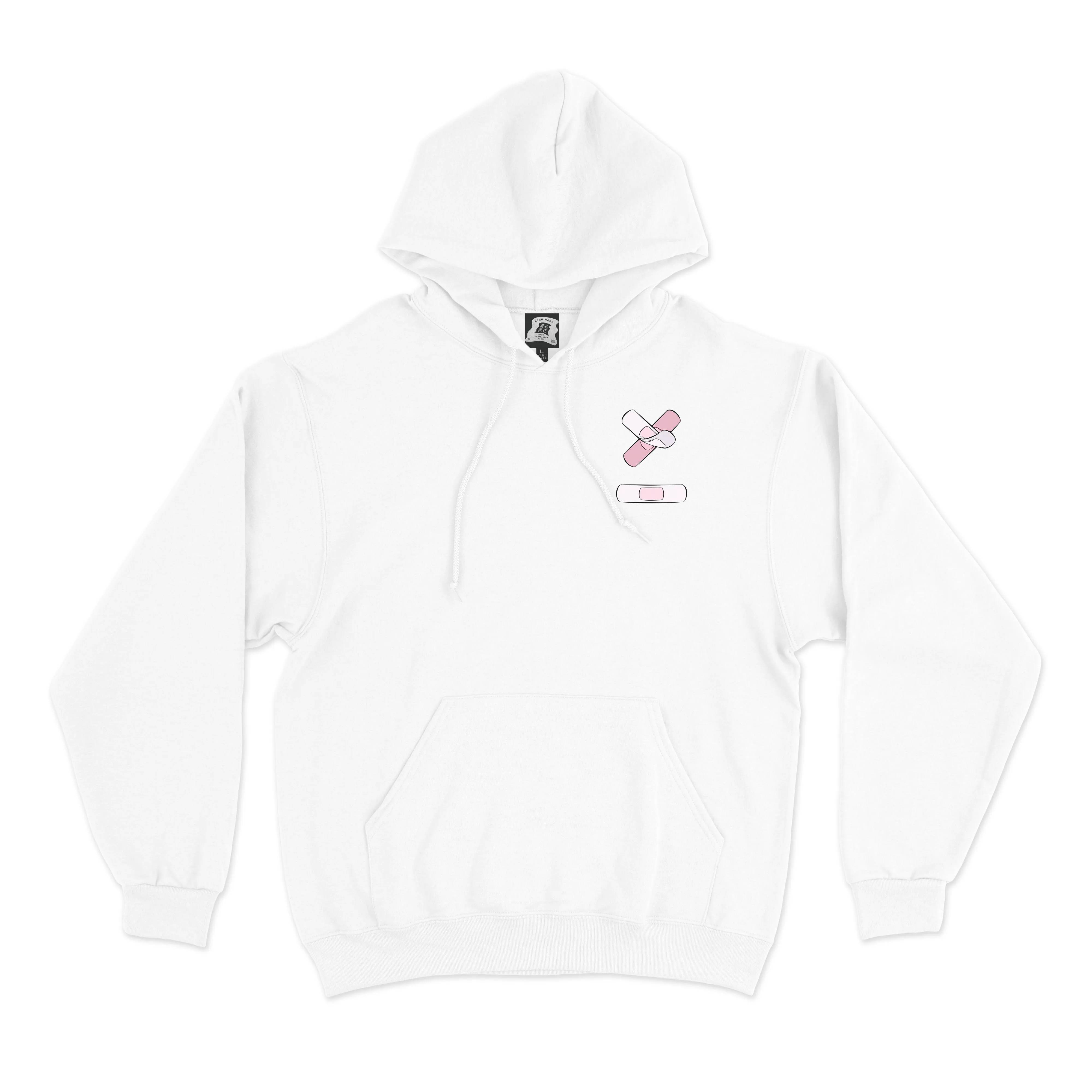 "Vapor" Basic Hoodie White/Pink