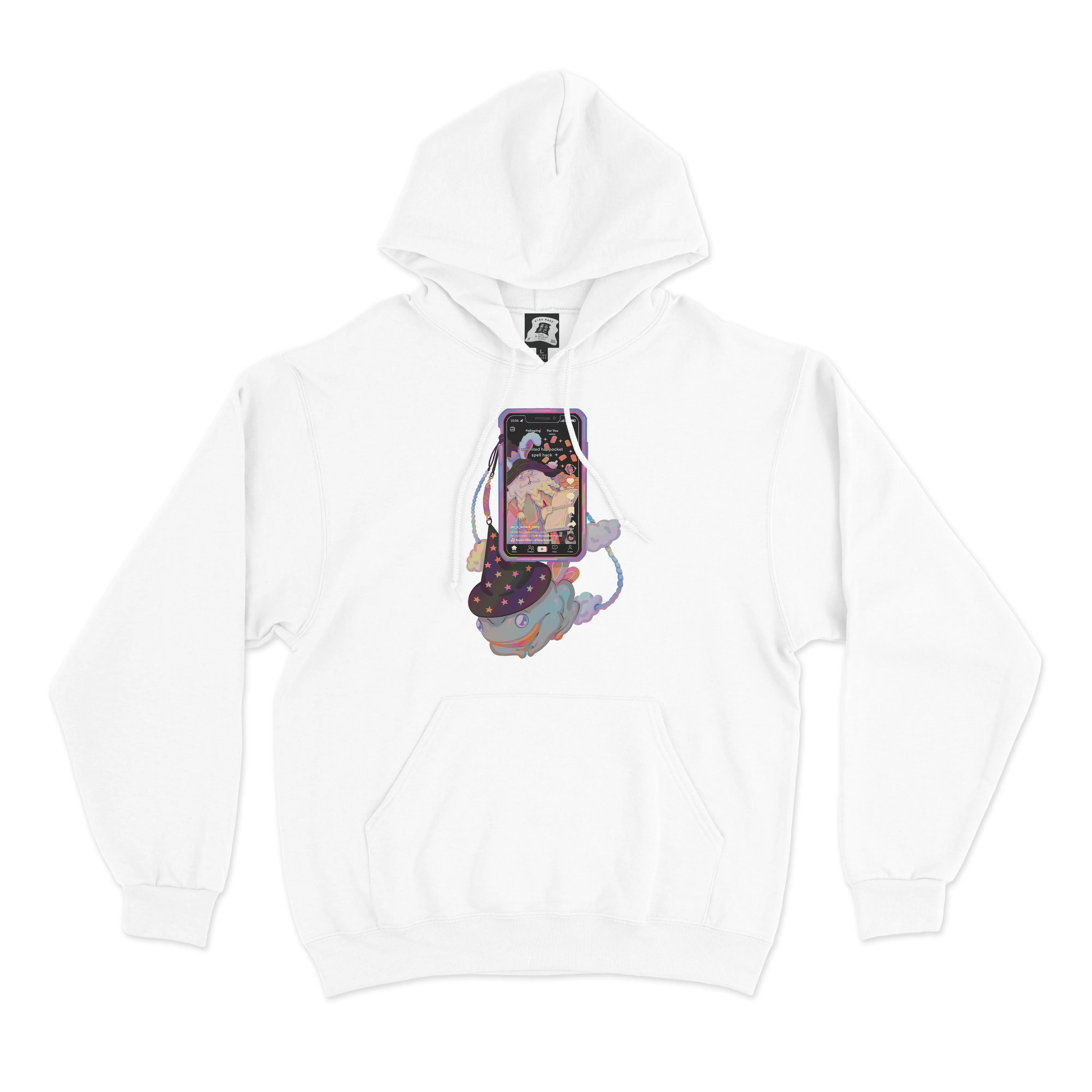 "Wizardtok" Basic Hoodie Black/White