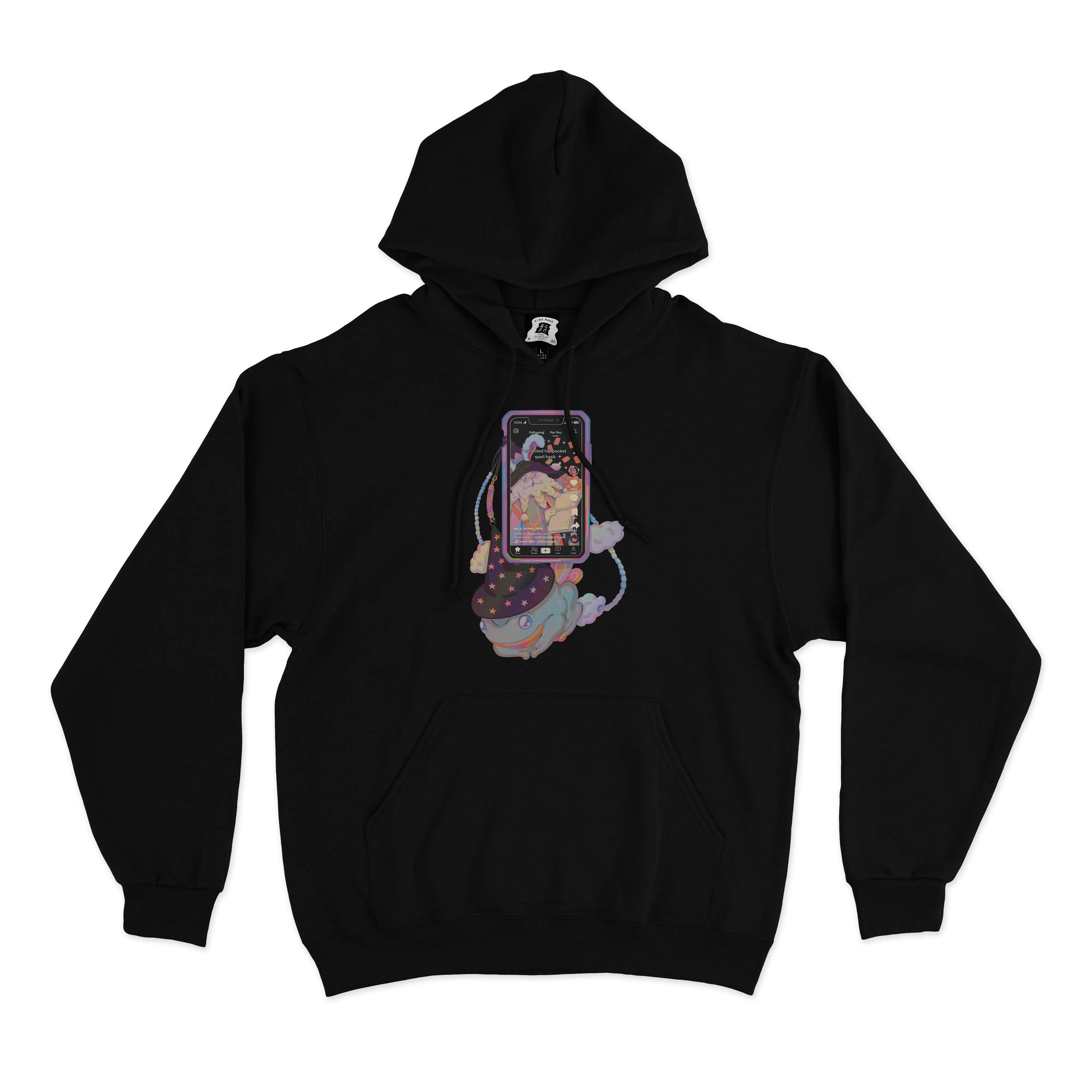 "Wizardtok" Basic Hoodie Black/White