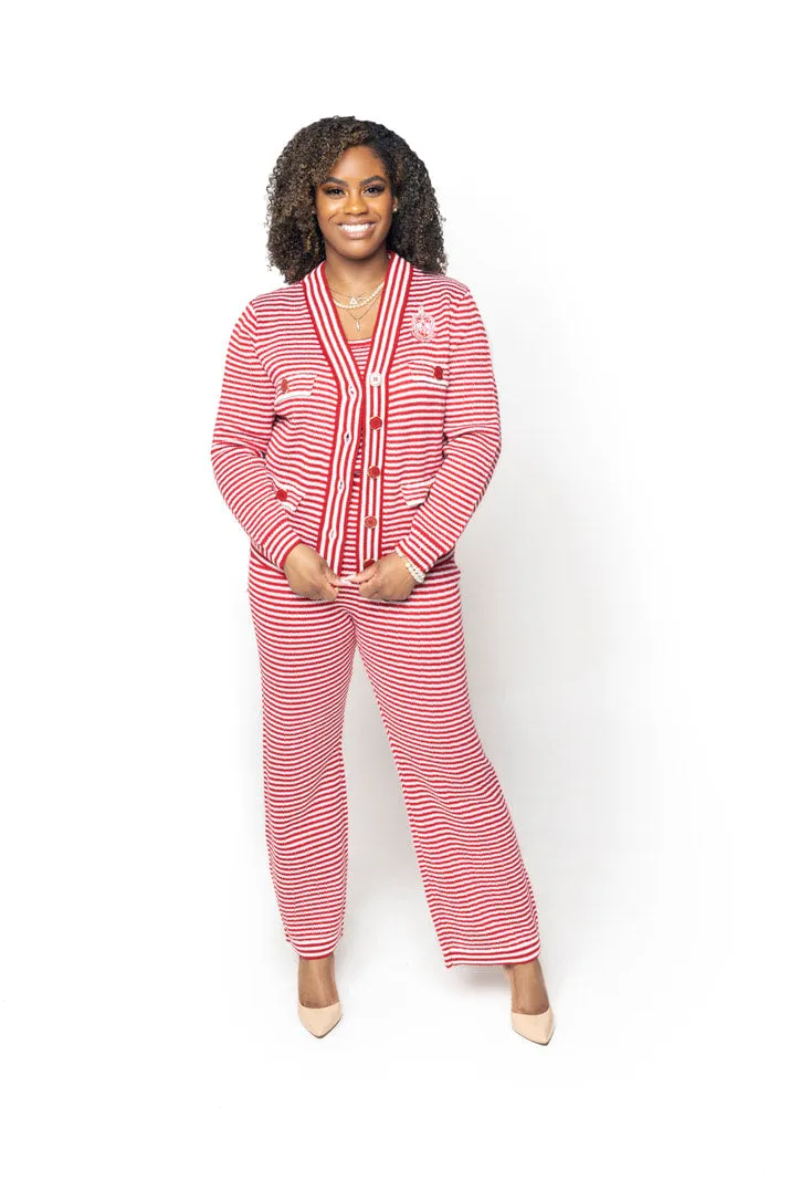 Red Striped Knit Pants