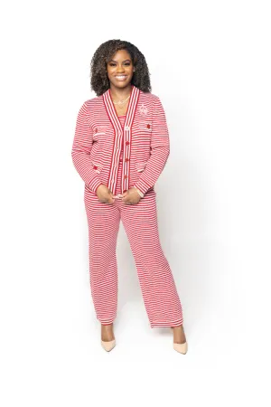 Red Striped Knit Pants
