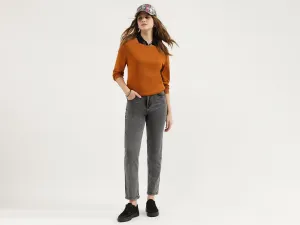 Regular Fit Round Neck Solid Tops