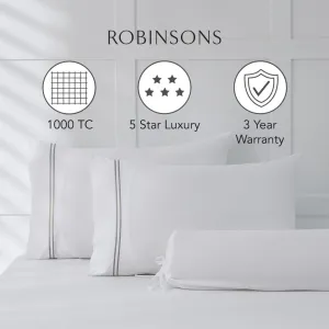 Royale 1000TC Embroidered Fitted Sheet Set Hotel Collection by Robinsons