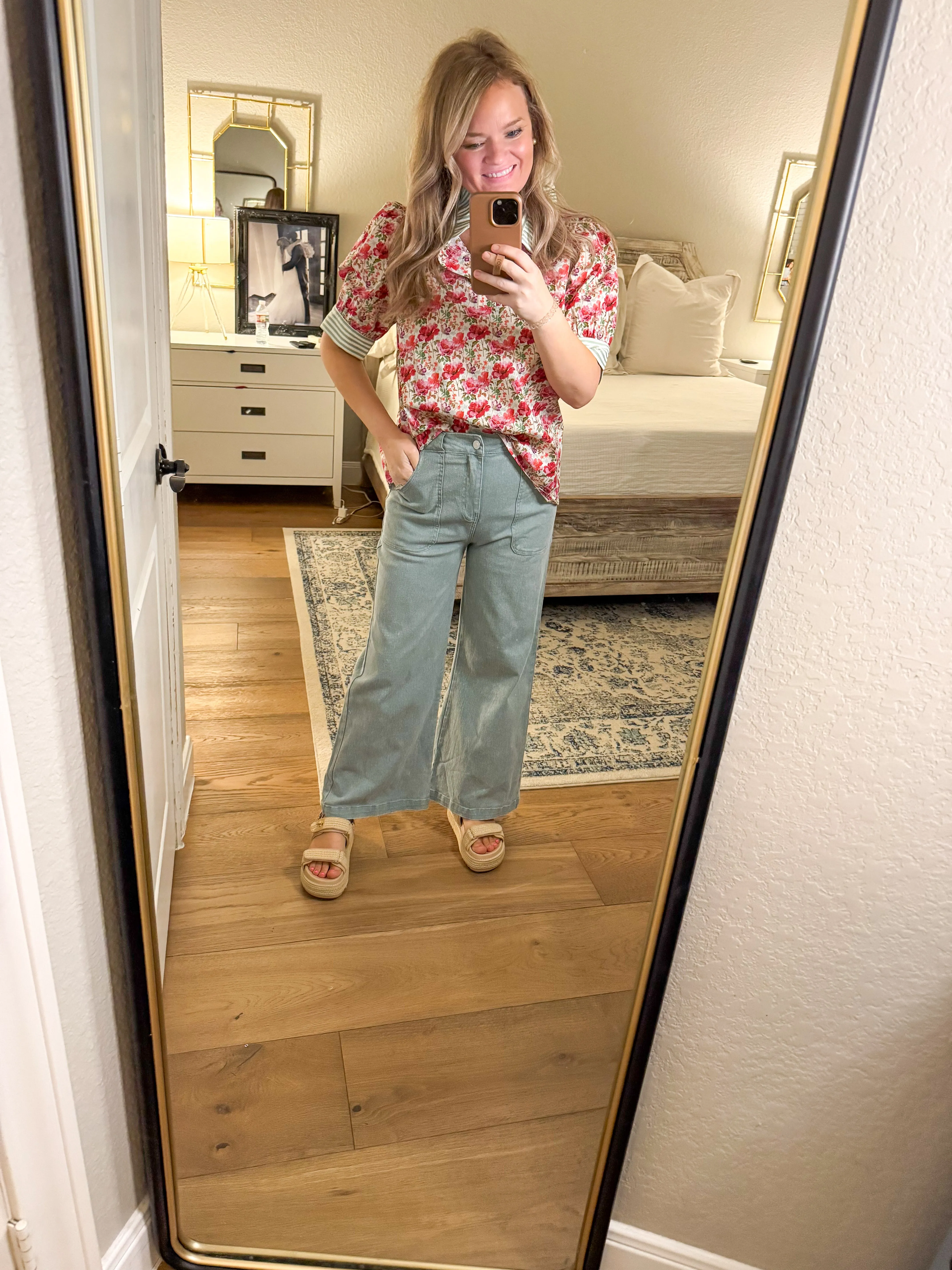 Sage Denim Crops