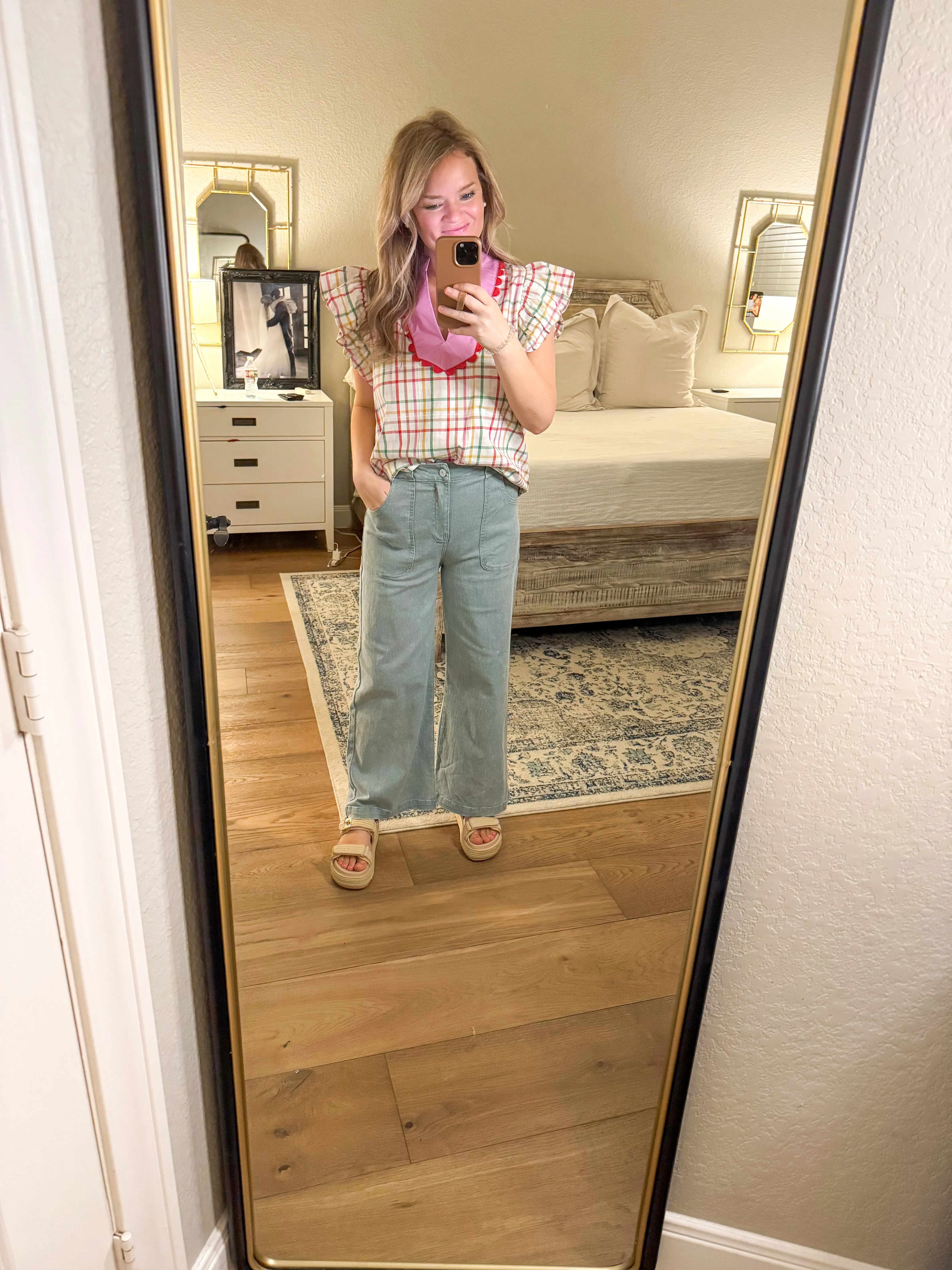 Sage Denim Crops