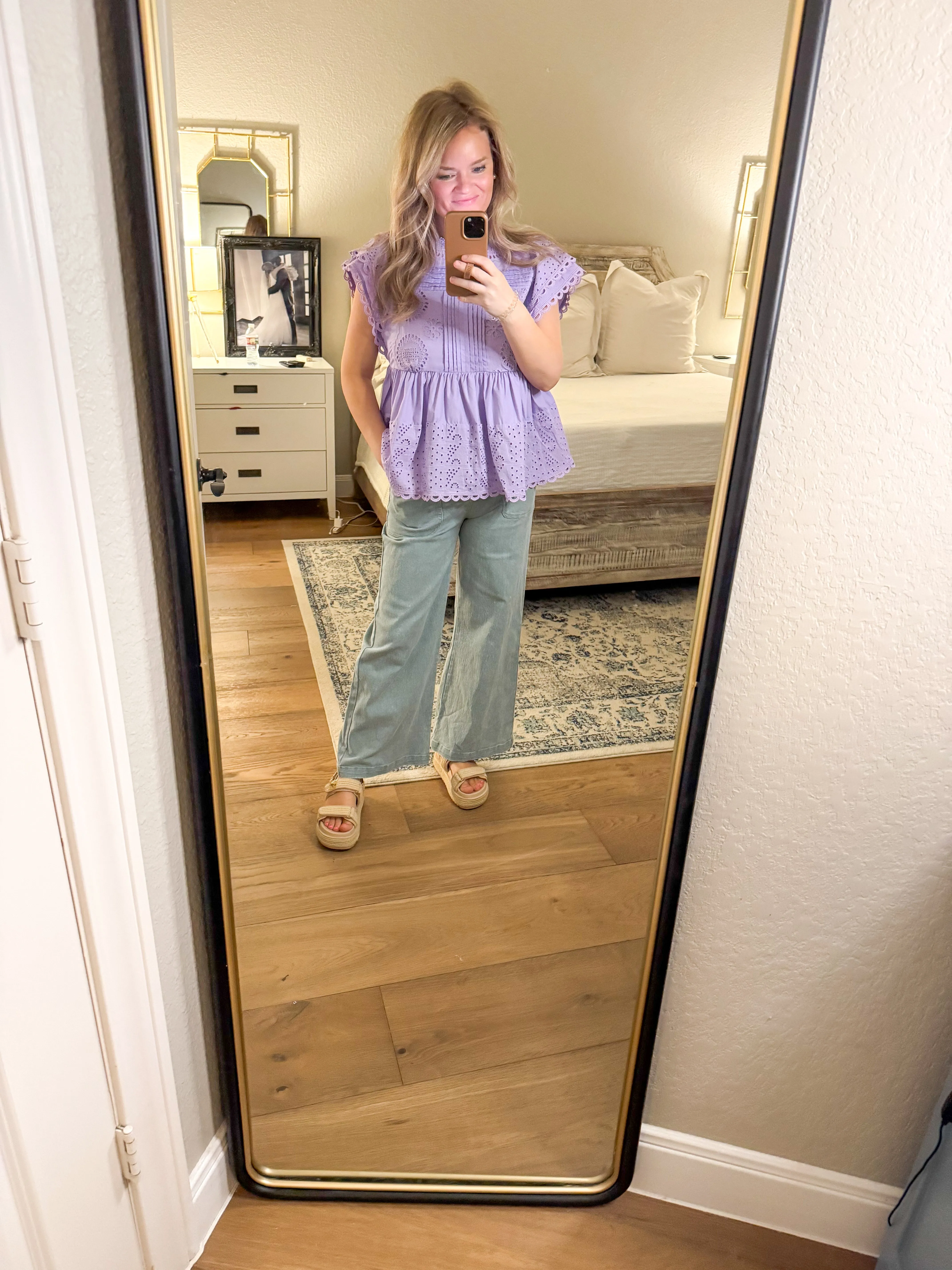 Sage Denim Crops