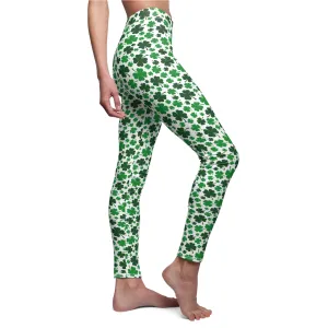 Shamrock Womens St Patricks Day Clover Leggings Yoga Pants - Saiko Studio