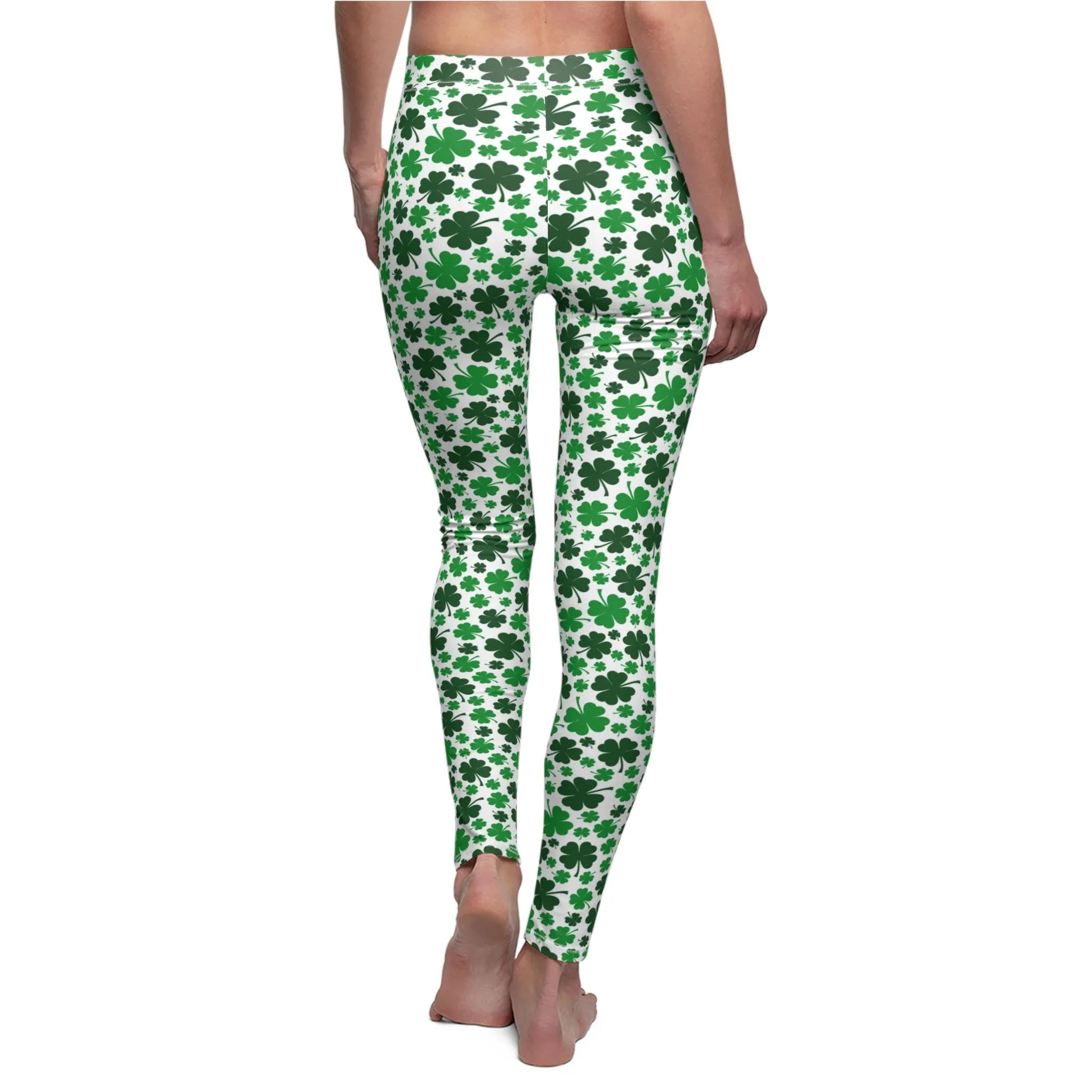 Shamrock Womens St Patricks Day Clover Leggings Yoga Pants - Saiko Studio