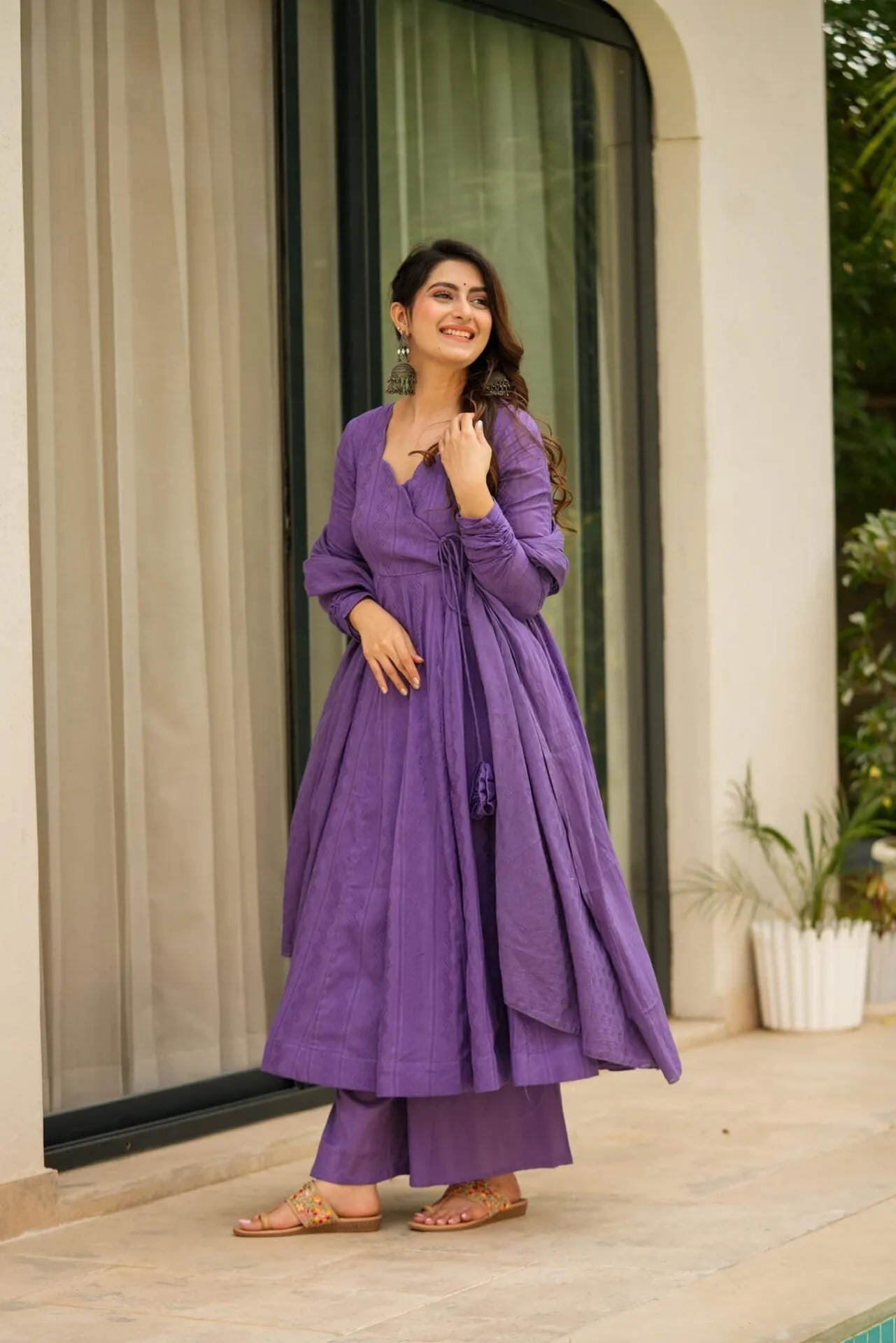 Sheeja purple suit set