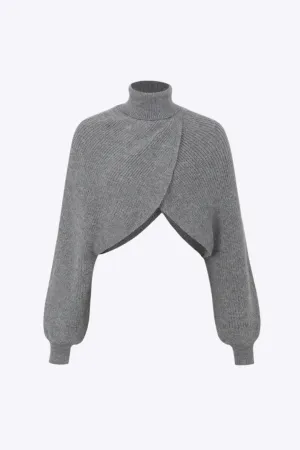 Shirley - Stylish Batwing Sleeve Woman's Turtleneck Crop Sweater