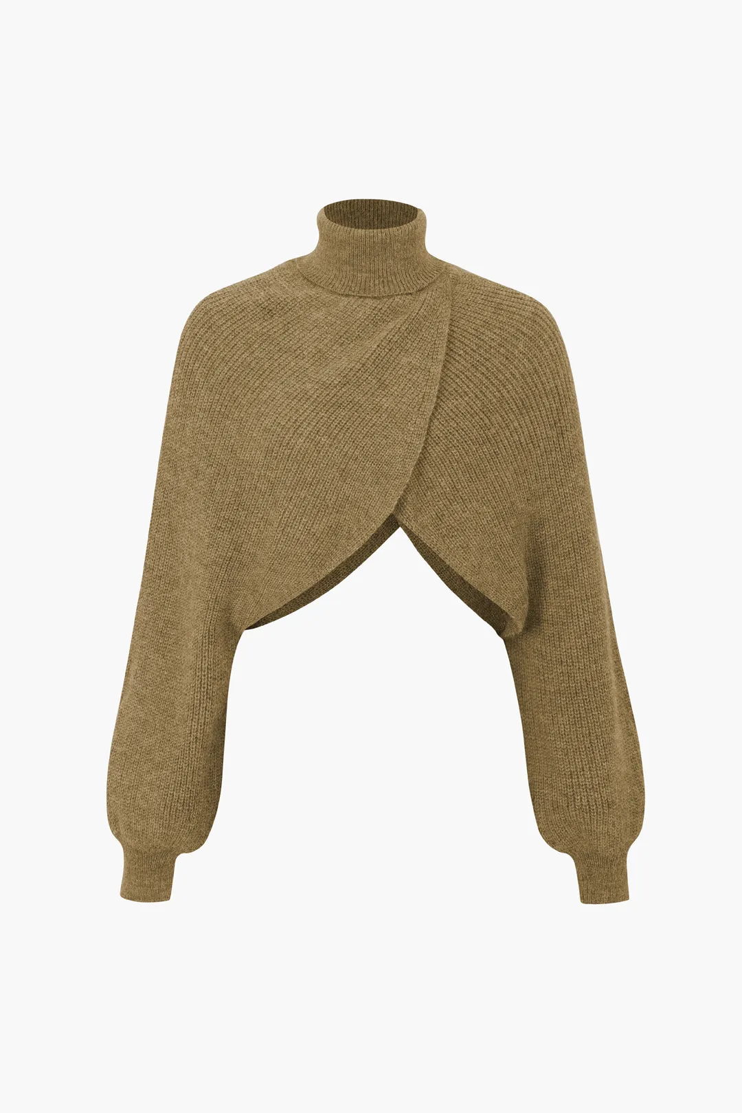 Shirley - Stylish Batwing Sleeve Woman's Turtleneck Crop Sweater