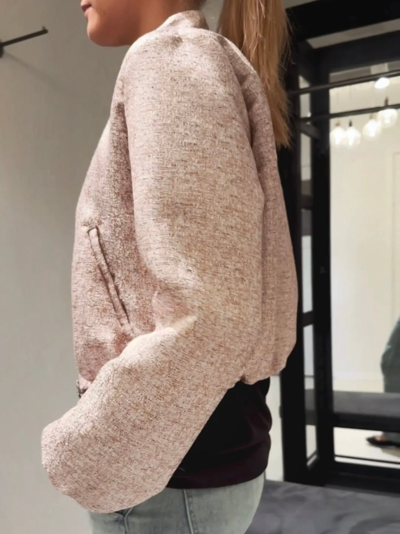 SHORT JACKET - PINK/GOLD