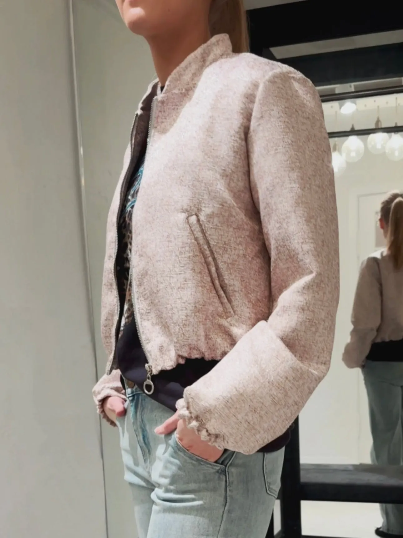 SHORT JACKET - PINK/GOLD