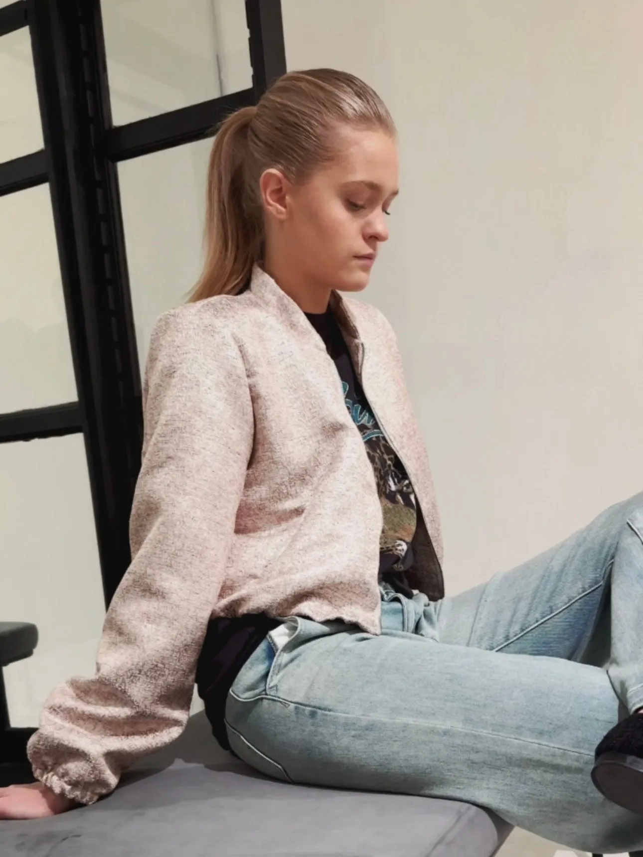 SHORT JACKET - PINK/GOLD