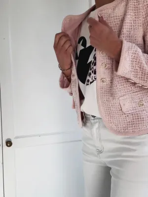 SHORT JACKET WITH DETAILS - PINK