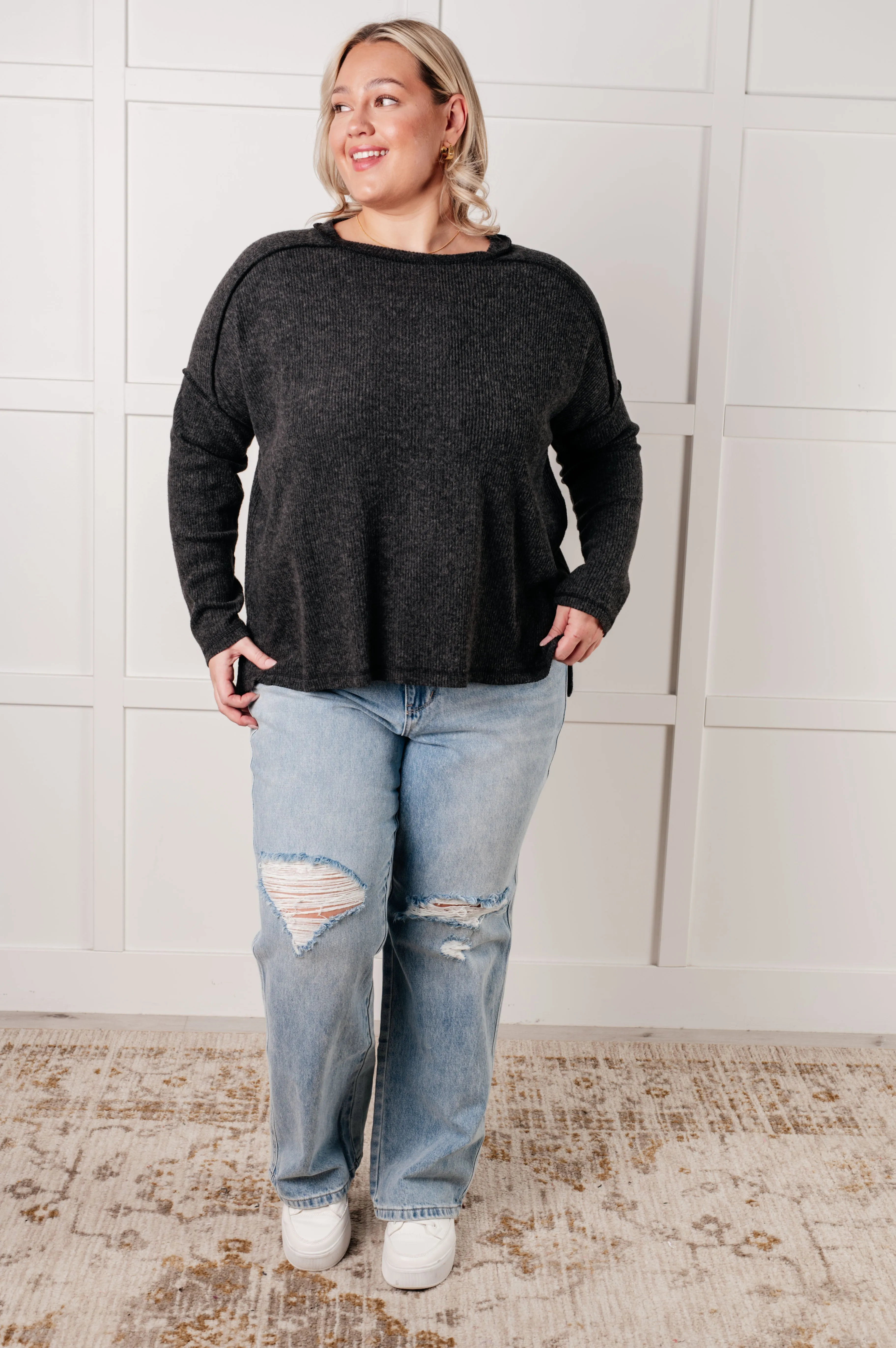 Simply Basic Ribbed Hacci Sweater