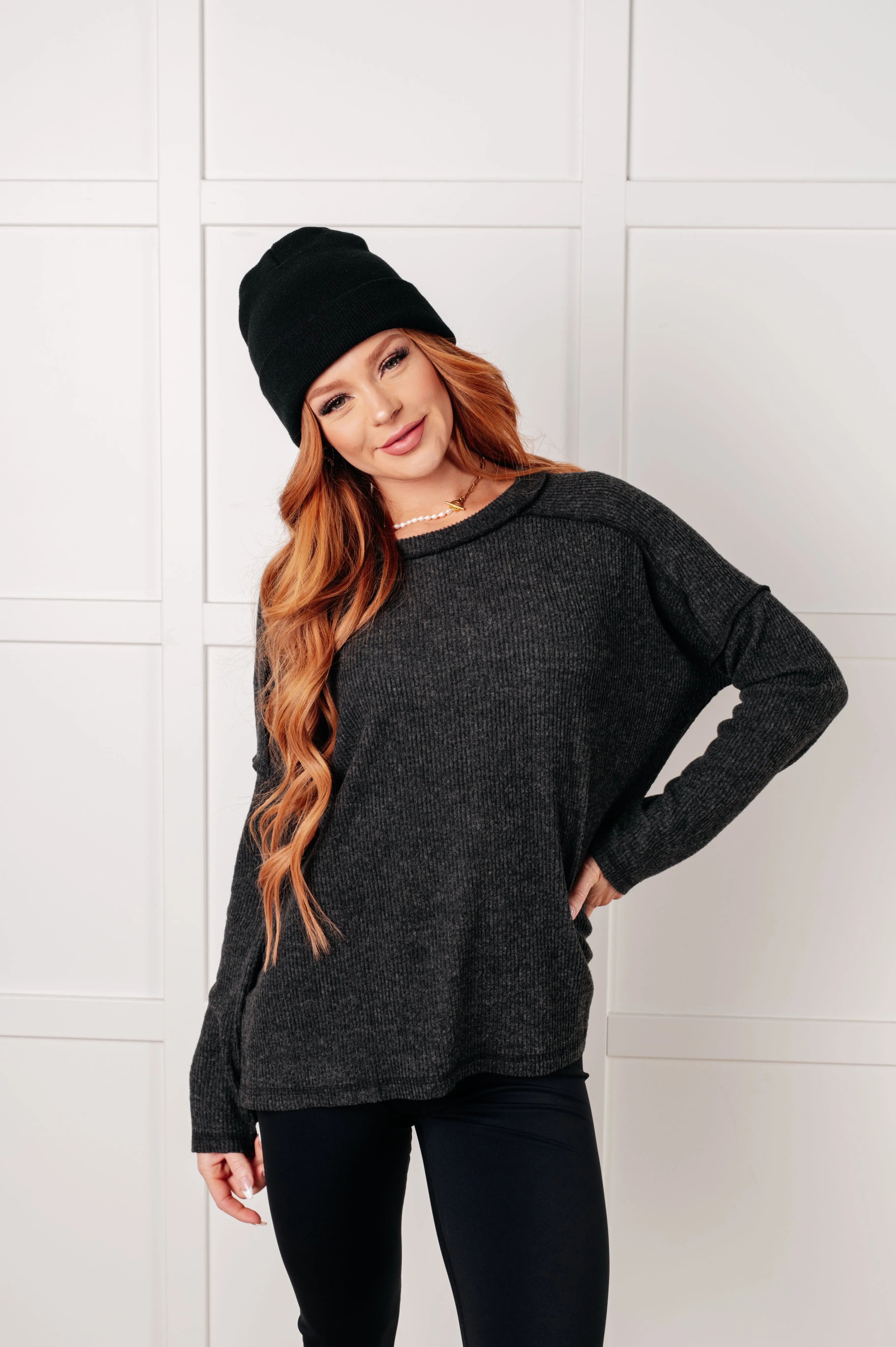 Simply Basic Ribbed Hacci Sweater
