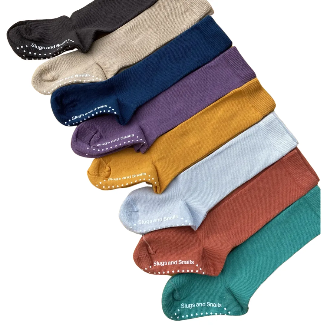 Slugs & Snails - Children's Knee Socks - Block Colour - Raincloud