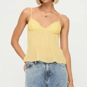 Soft Ruched Lace Camisole Top