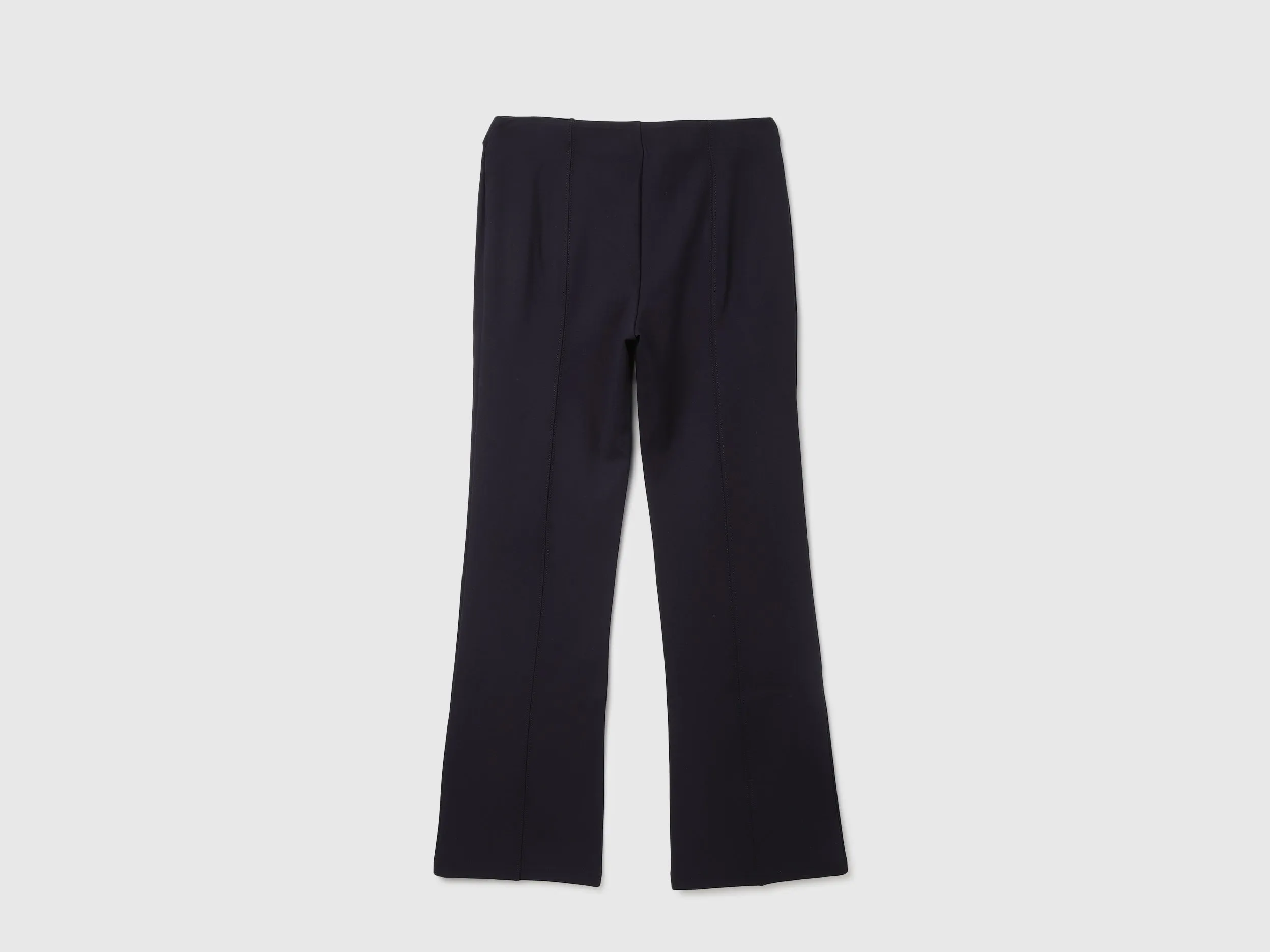 Solid High Waist Bootleg Trousers