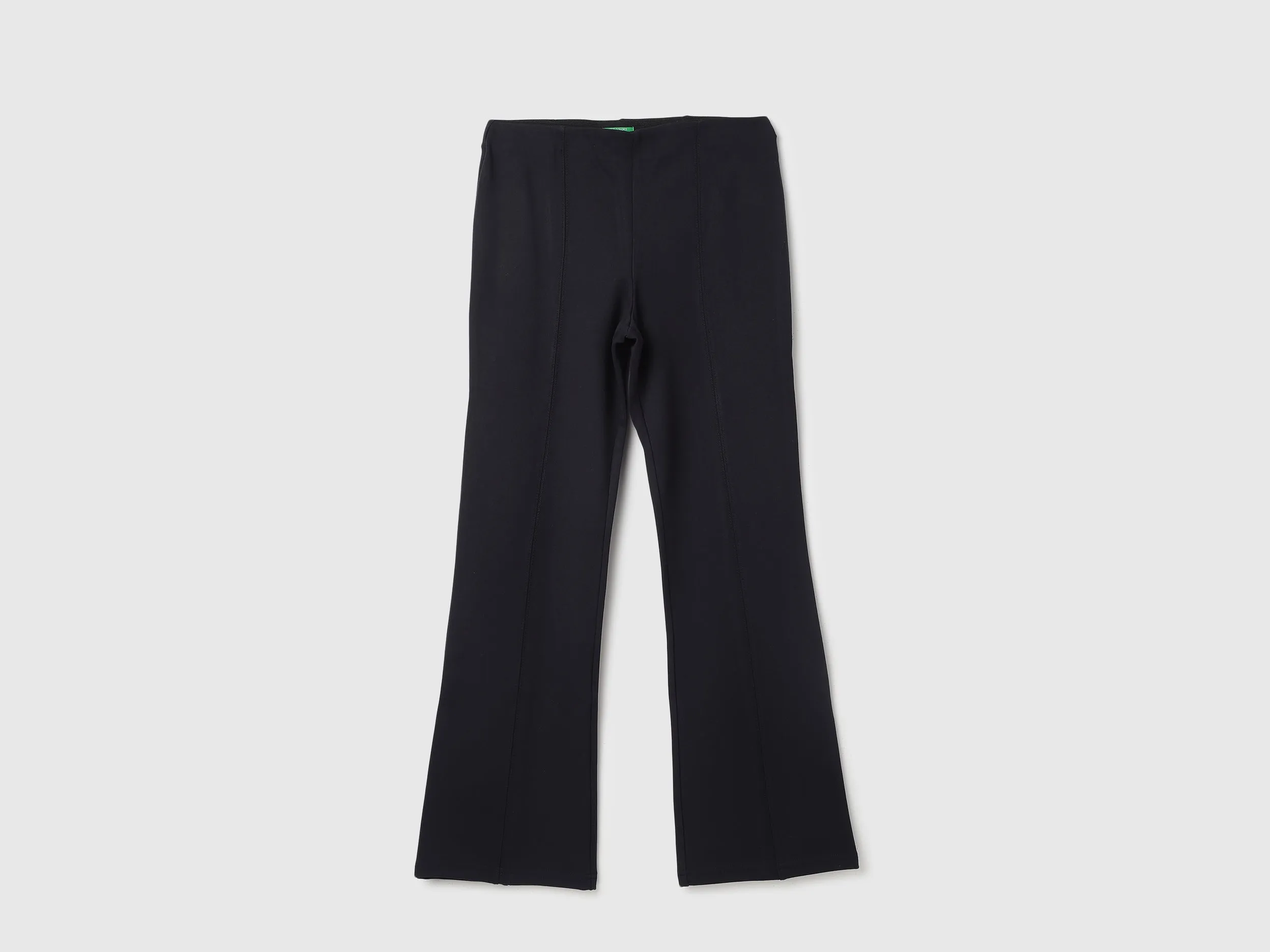 Solid High Waist Bootleg Trousers