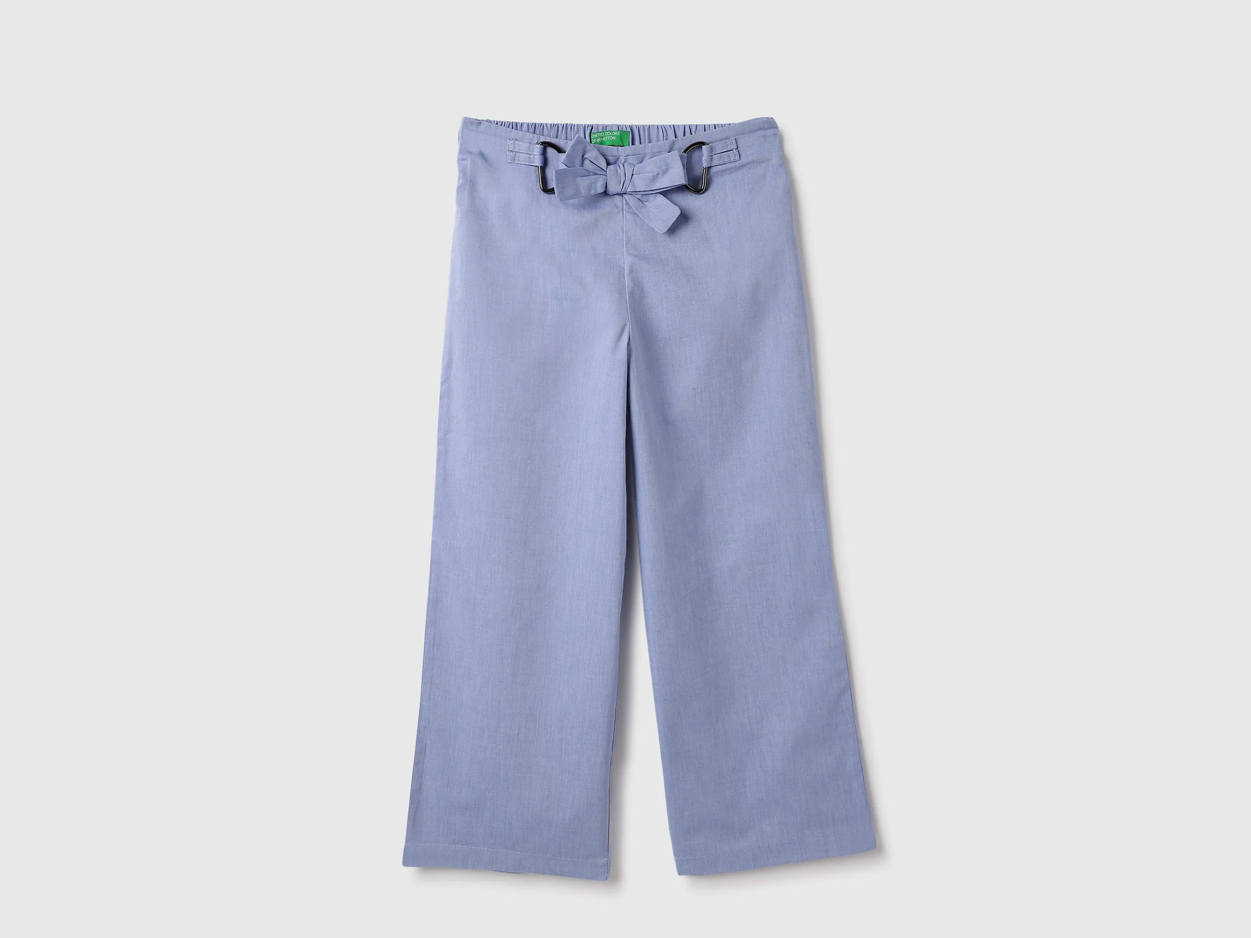 Solid Regular Fit Chambray Trousers