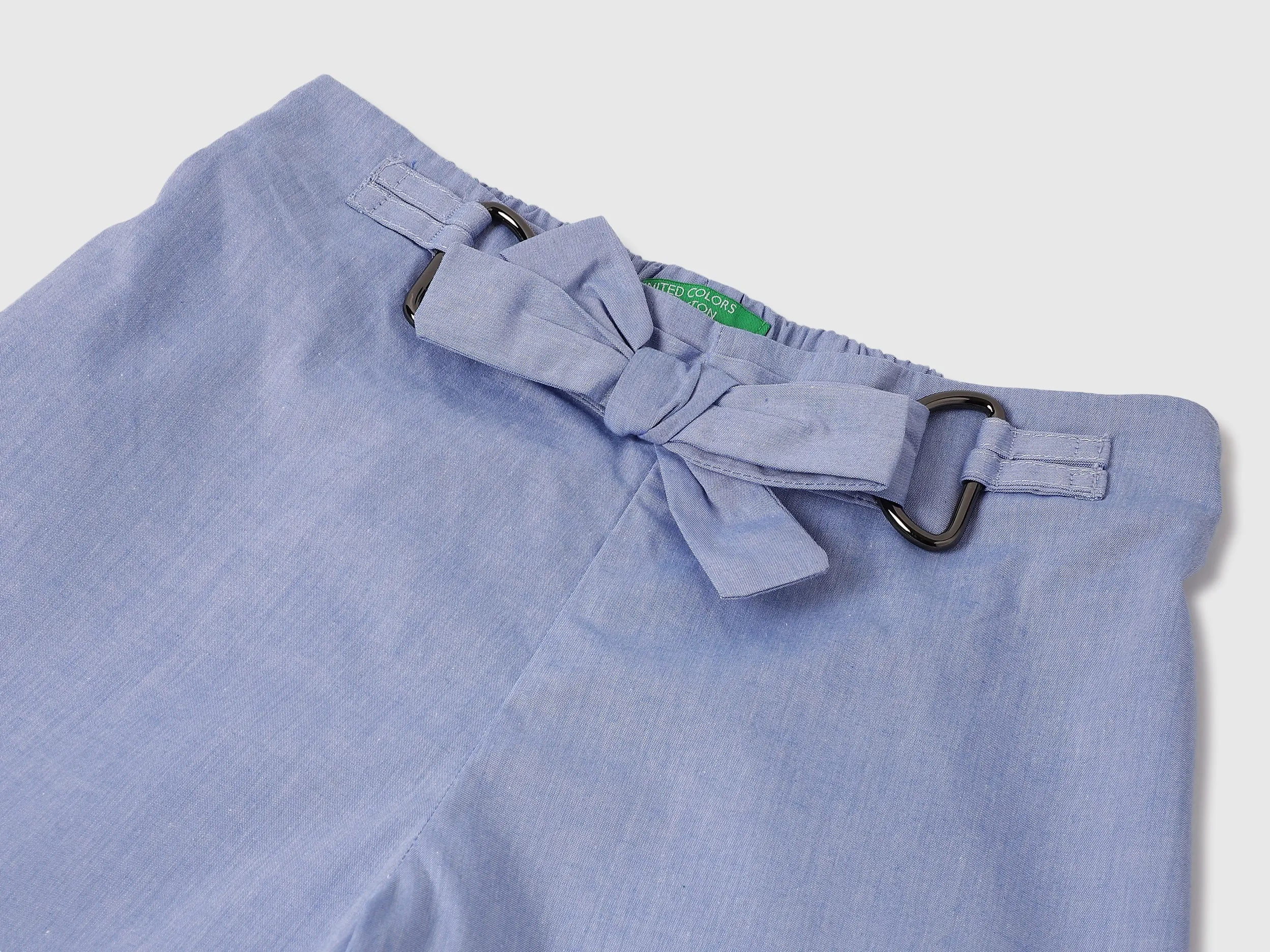 Solid Regular Fit Chambray Trousers