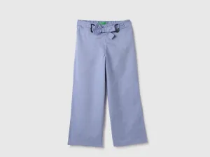 Solid Regular Fit Chambray Trousers