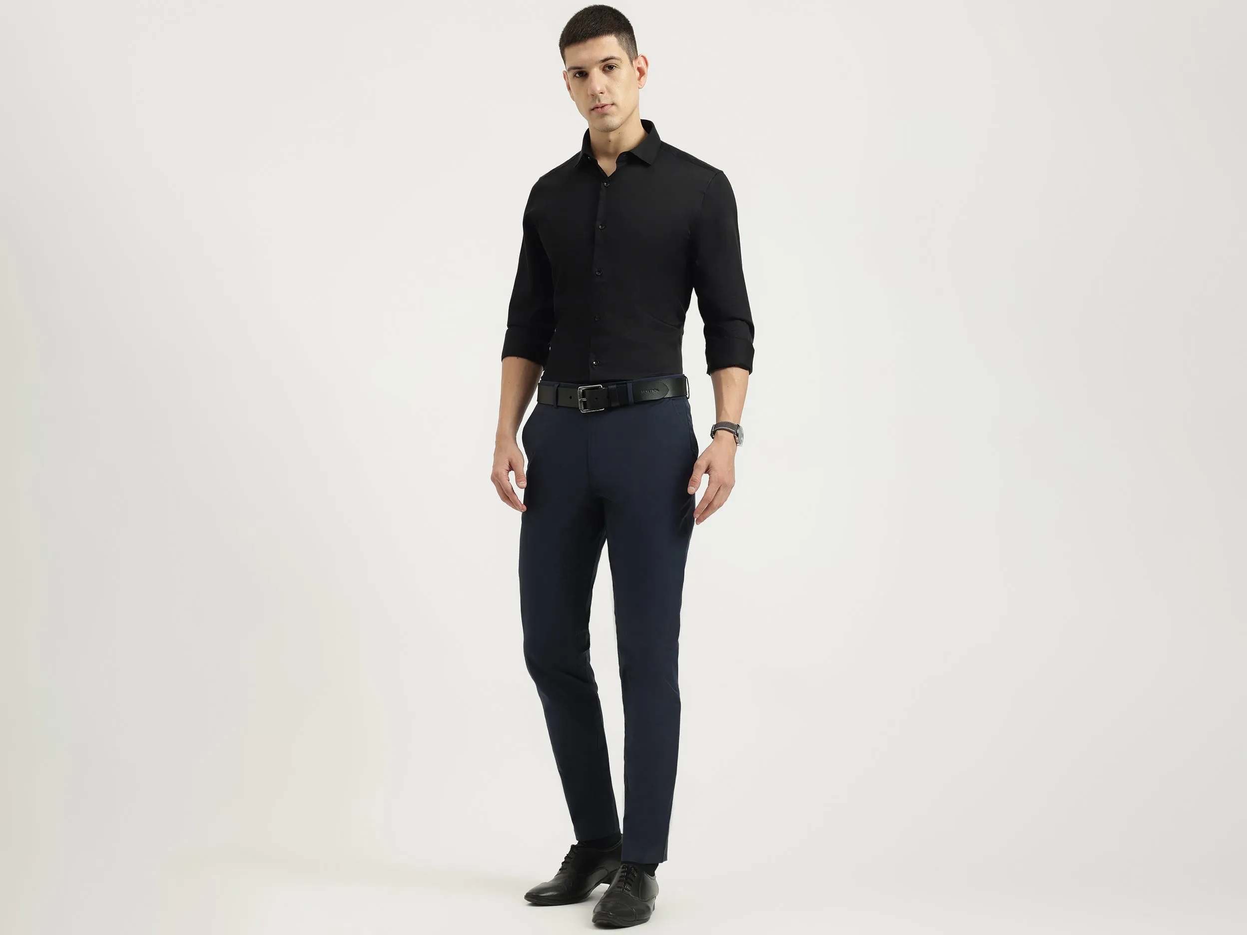 Solid Relaxed Fit Trousers