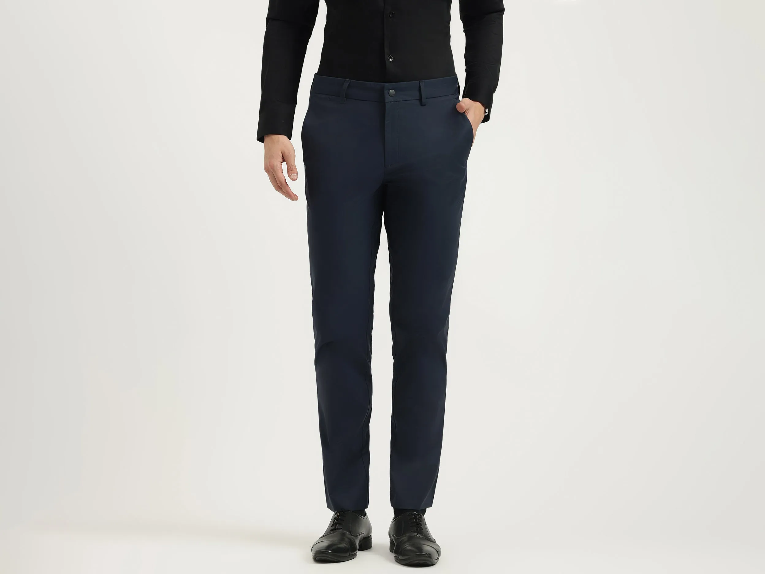 Solid Relaxed Fit Trousers