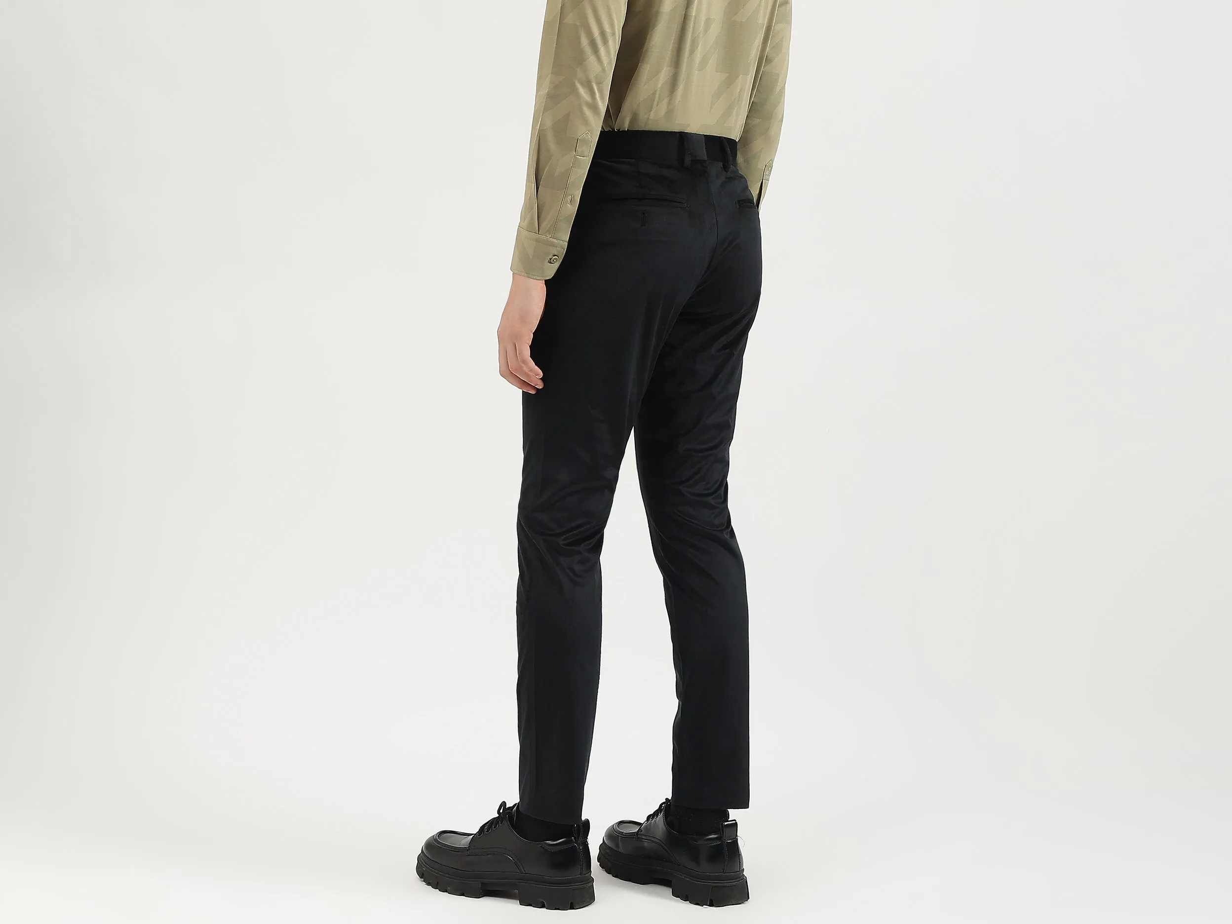Solid Relaxed Fit Trousers