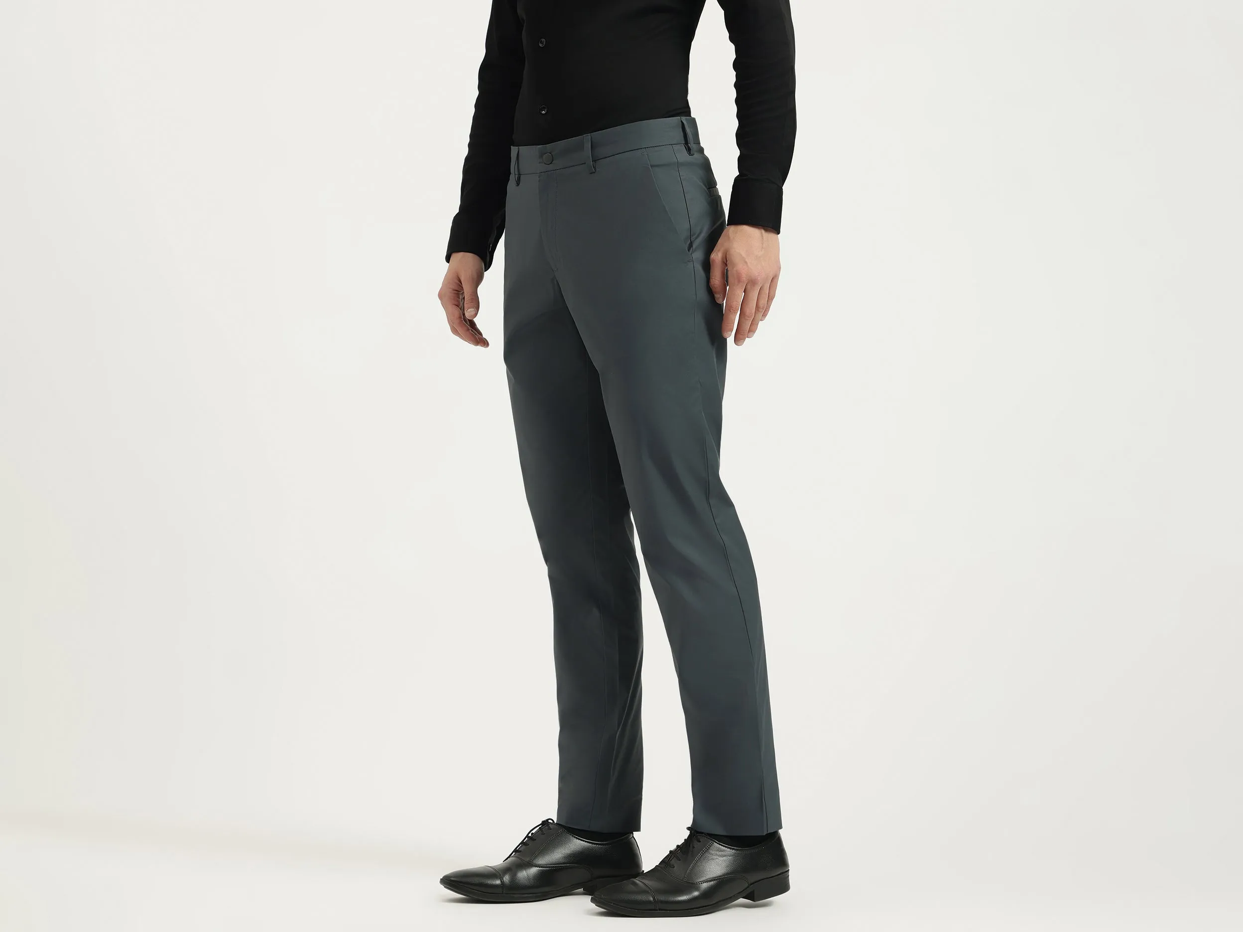 Solid Relaxed Fit Trousers