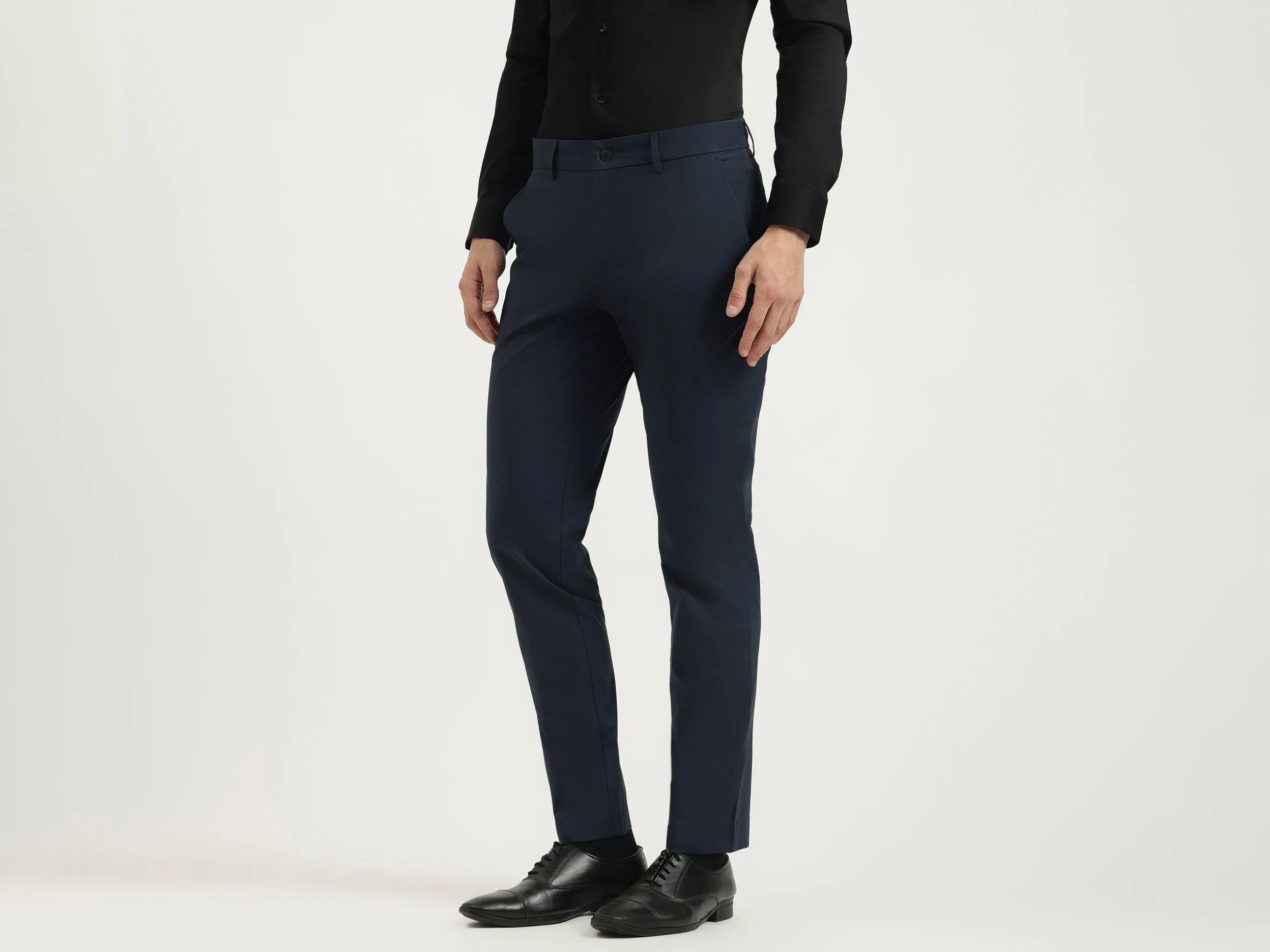 Solid Relaxed Fit Trousers