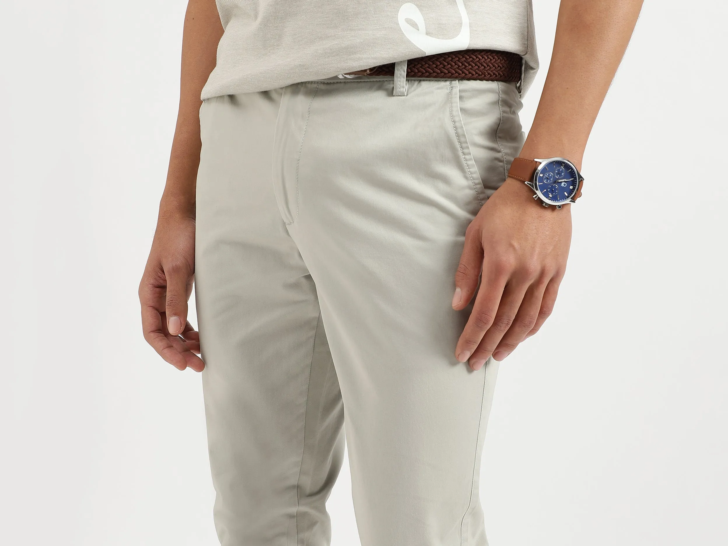Solid Slim Fit Trousers